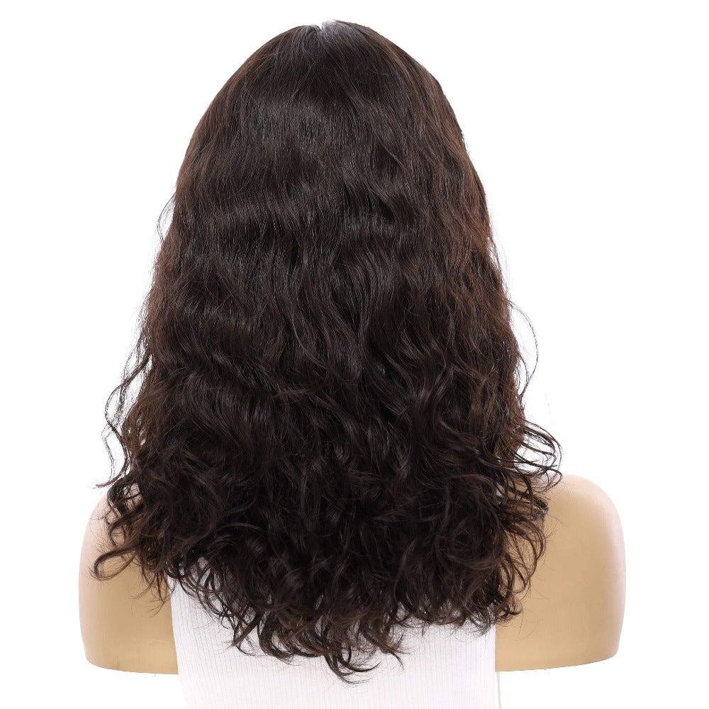 19" Nicole Silk Top Wig Natural Black Wavy - Image 3
