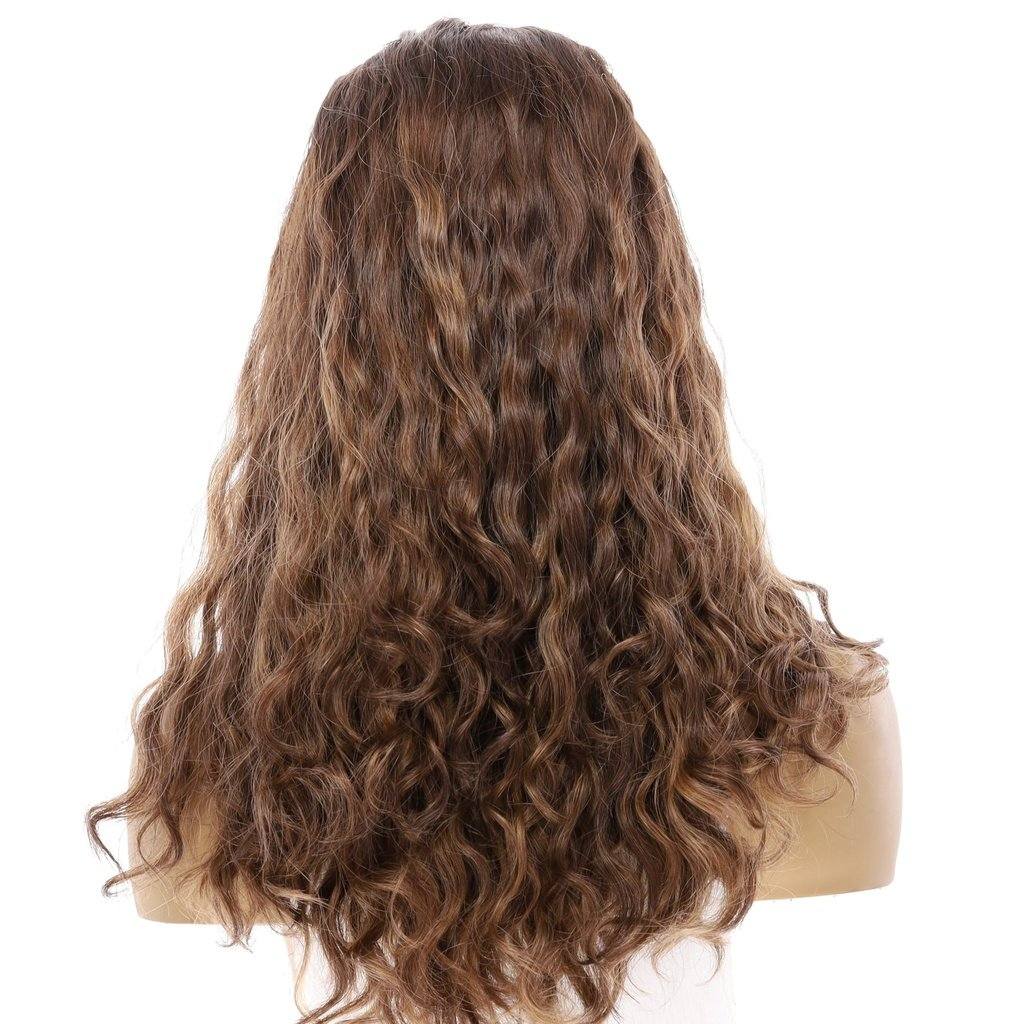 20" 3/4 Bandfall Wig Medium Brown Balayage Wavy - Image 3