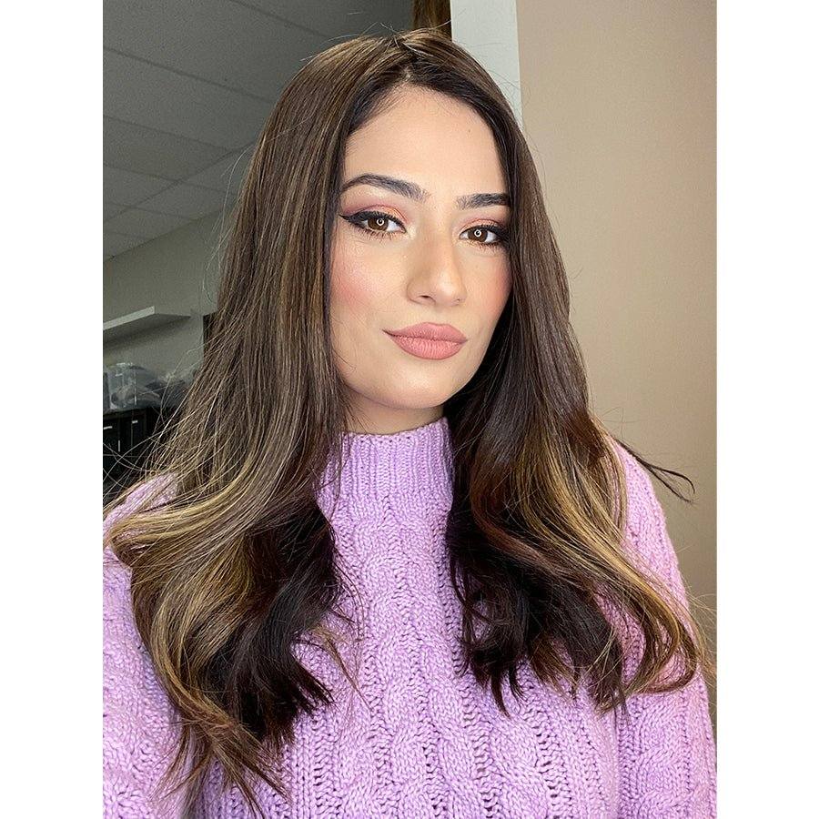 20" Diamond Mono Top Topper Dark Brown Balayage - Image 2