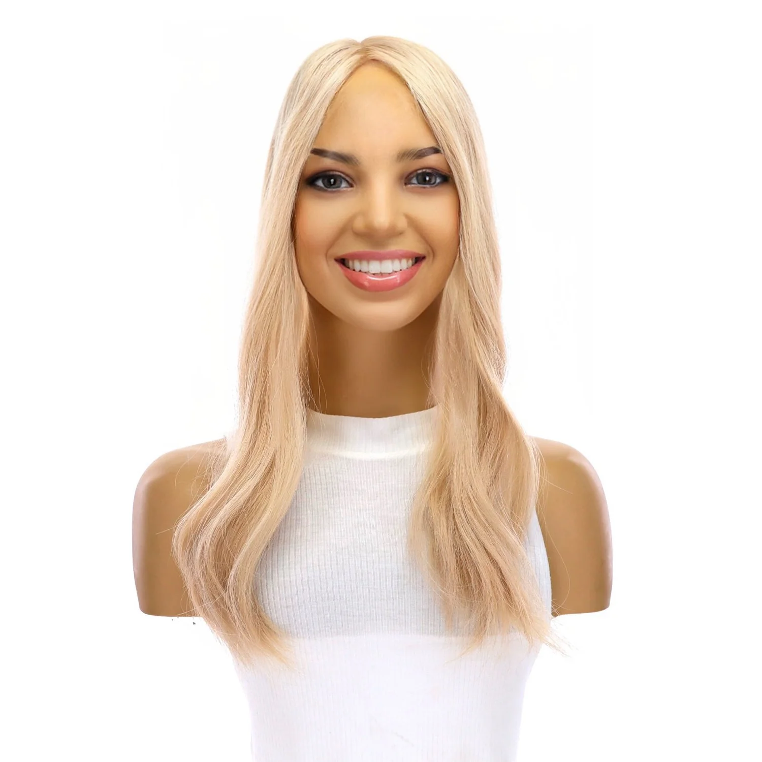 20" Diamond Mono Top Topper Beige Blonde w/ No Rooting - Image 2