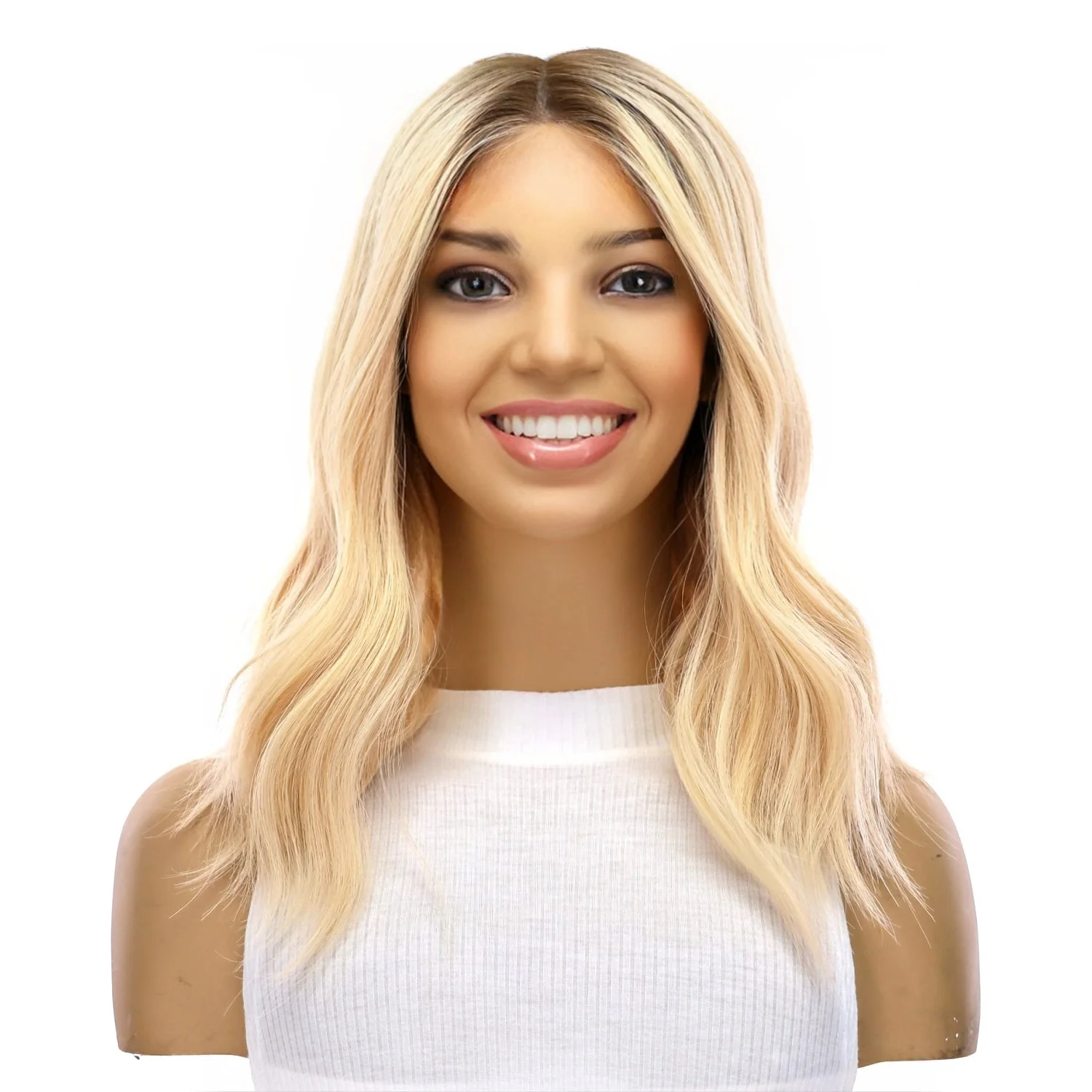 20" Divine Lace Top Topper Ash Blonde Wavy - Image 2