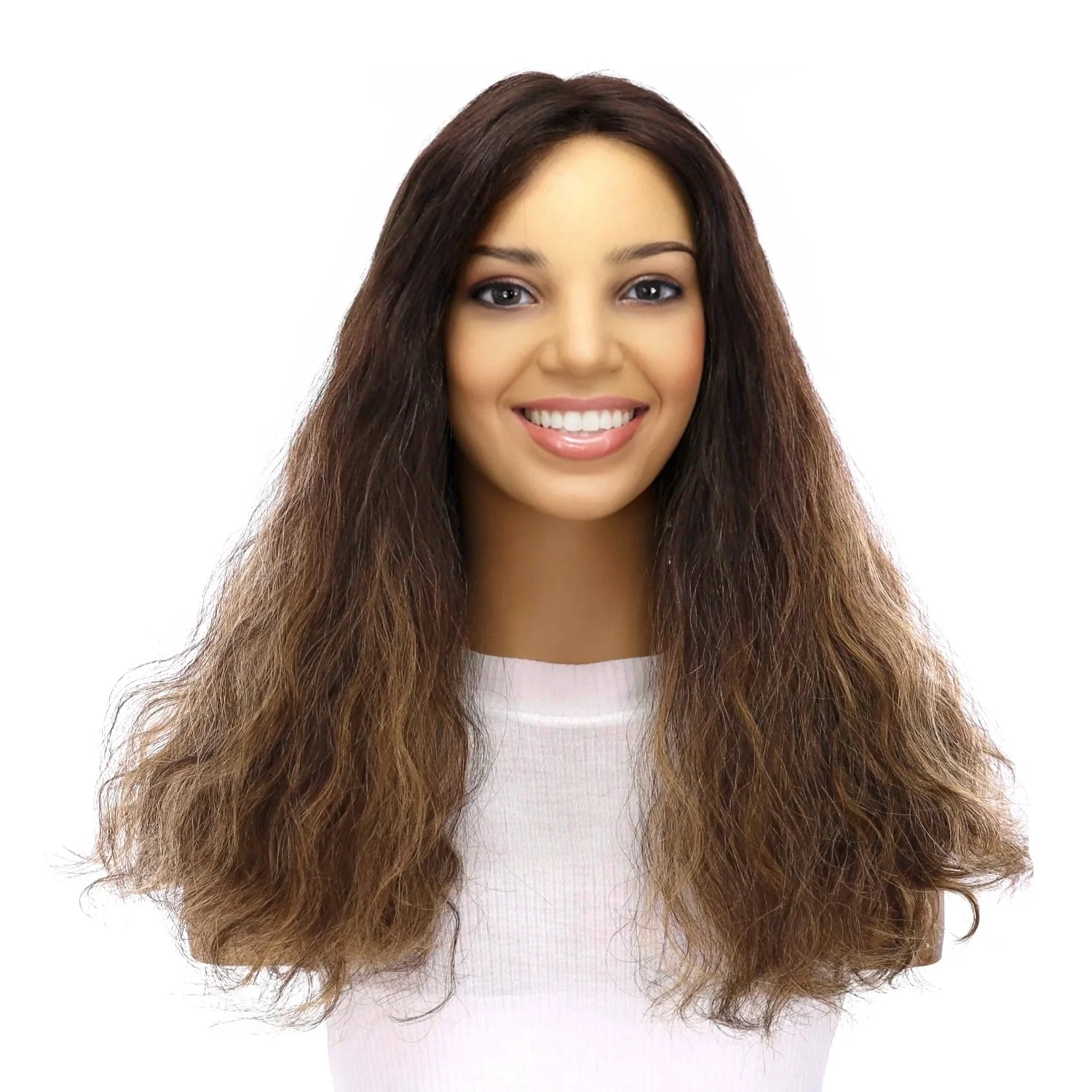 20" Divine Lace Top Topper Dark Brown Balayage Wavy - Image 2
