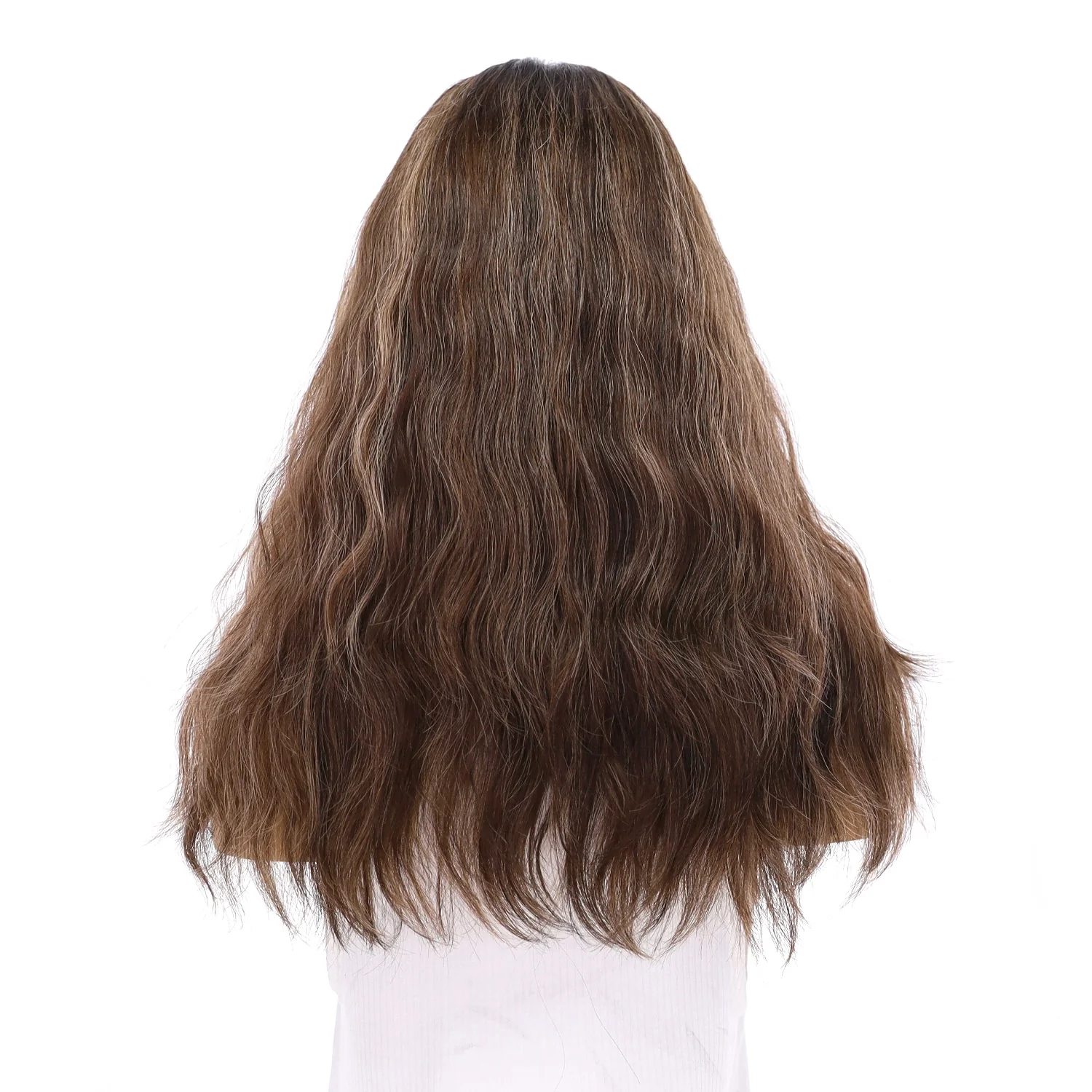20" Divine Lace Top Topper Dark Brown w/ Highlights Wavy - Image 3