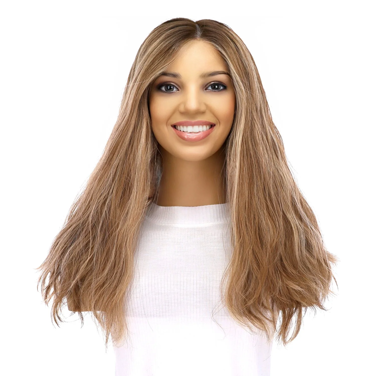 20" Divine Lace Top Topper Medium Blonde w/ Highlights Wavy - Image 2