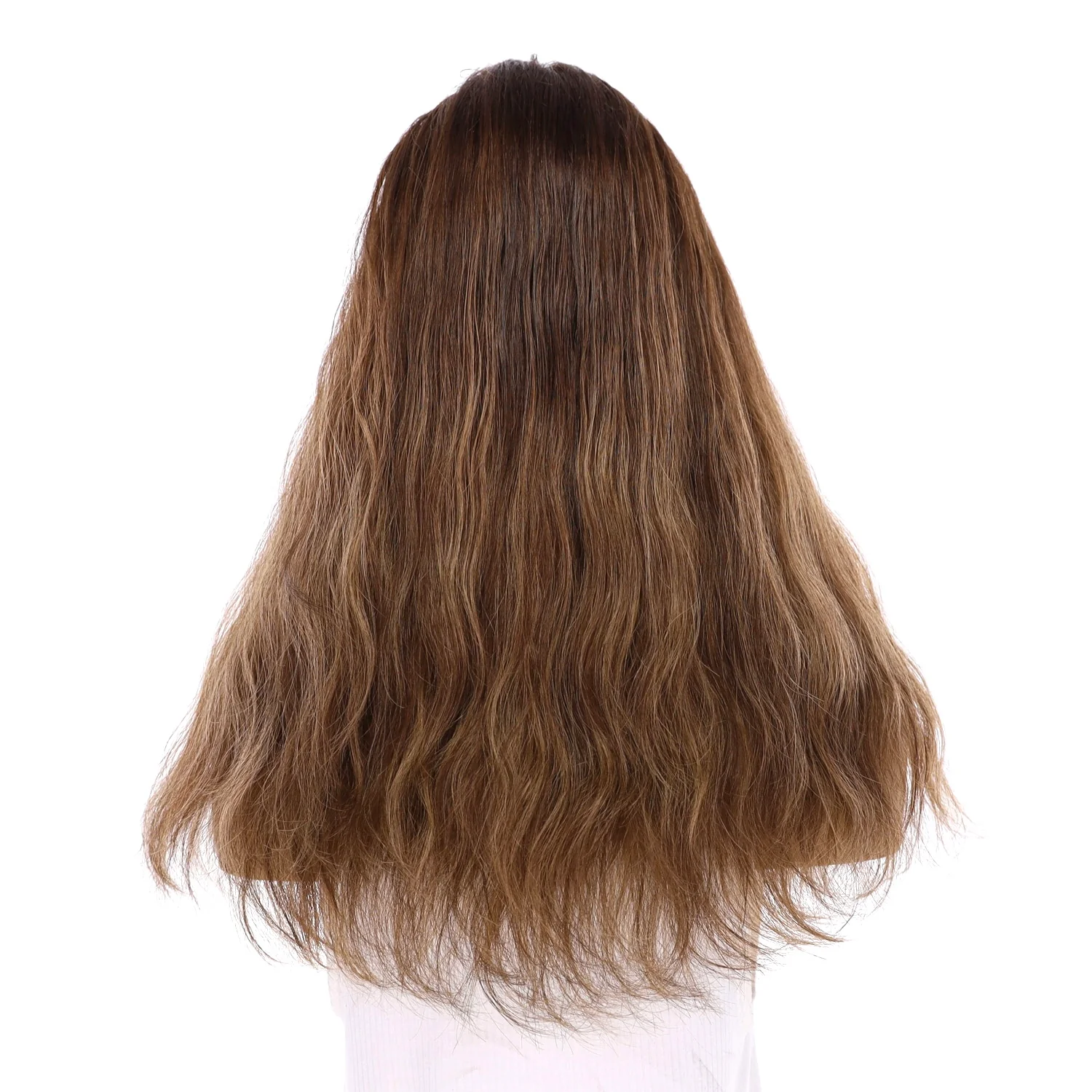 20" Divine Lace Top Topper Medium Brown Balayage Wavy - Image 3
