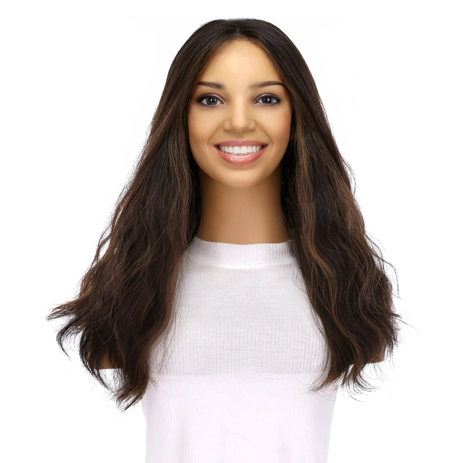 20" Divine Lace Top Topper Soft Black w/ Highlights Wavy - Image 2