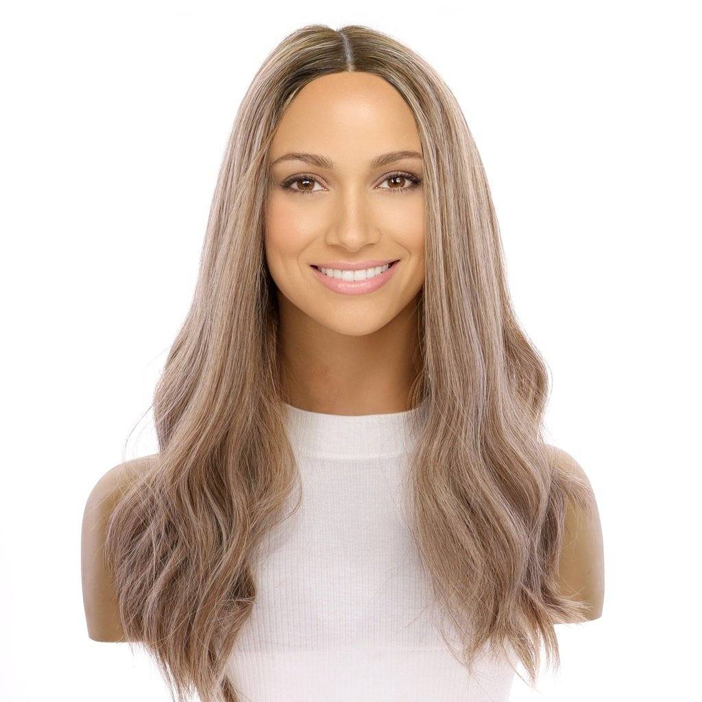20" Divine Lace Top Wig Ashy Blonde w/ Highlights - Image 2