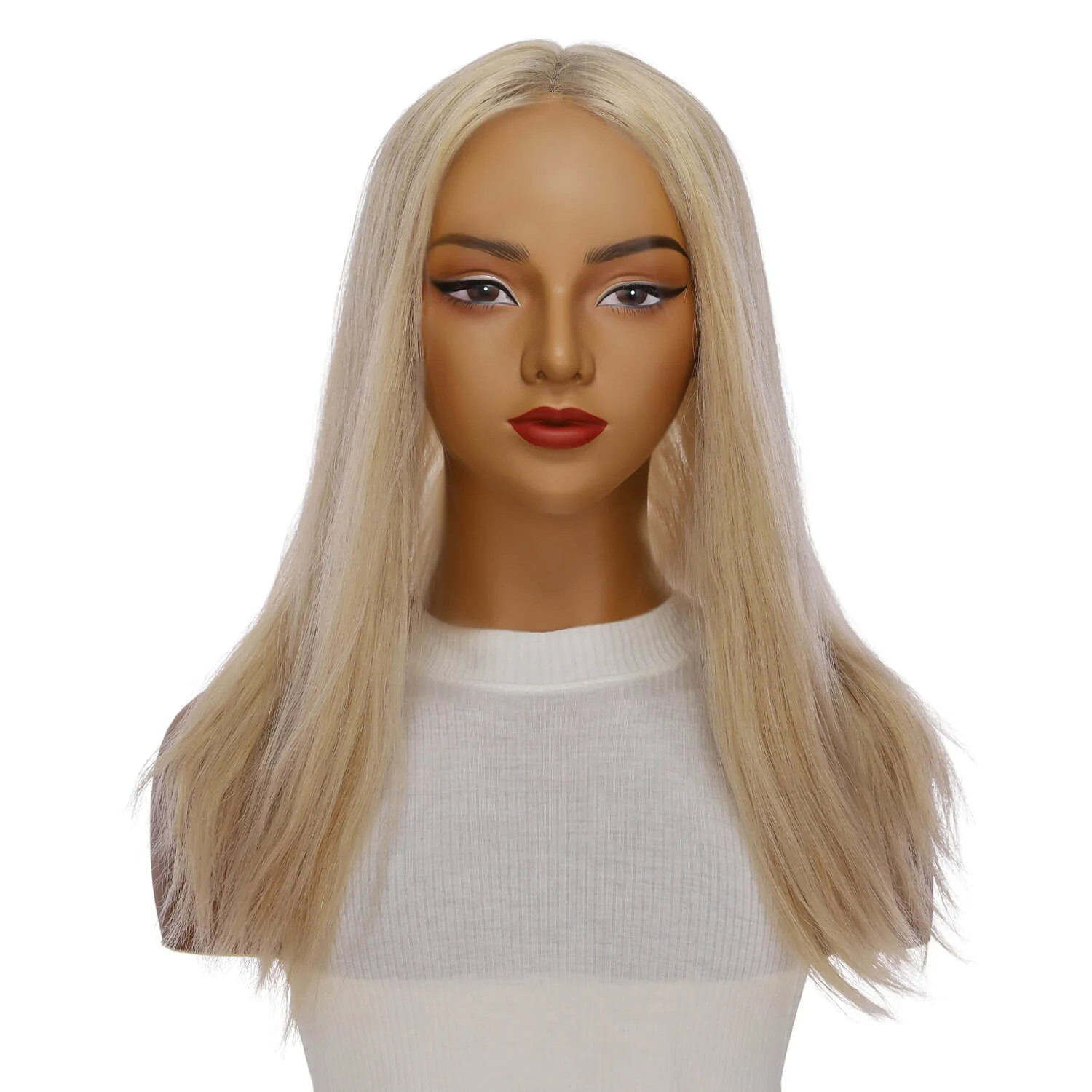 20" Divine Lace Top Wig Beige Blonde w/ No Rooting Wavy - Image 2
