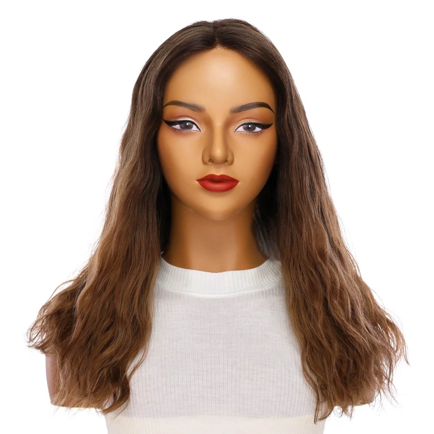 20" Divine Lace Top Wig Dark Brown Ombre Wavy - Image 2
