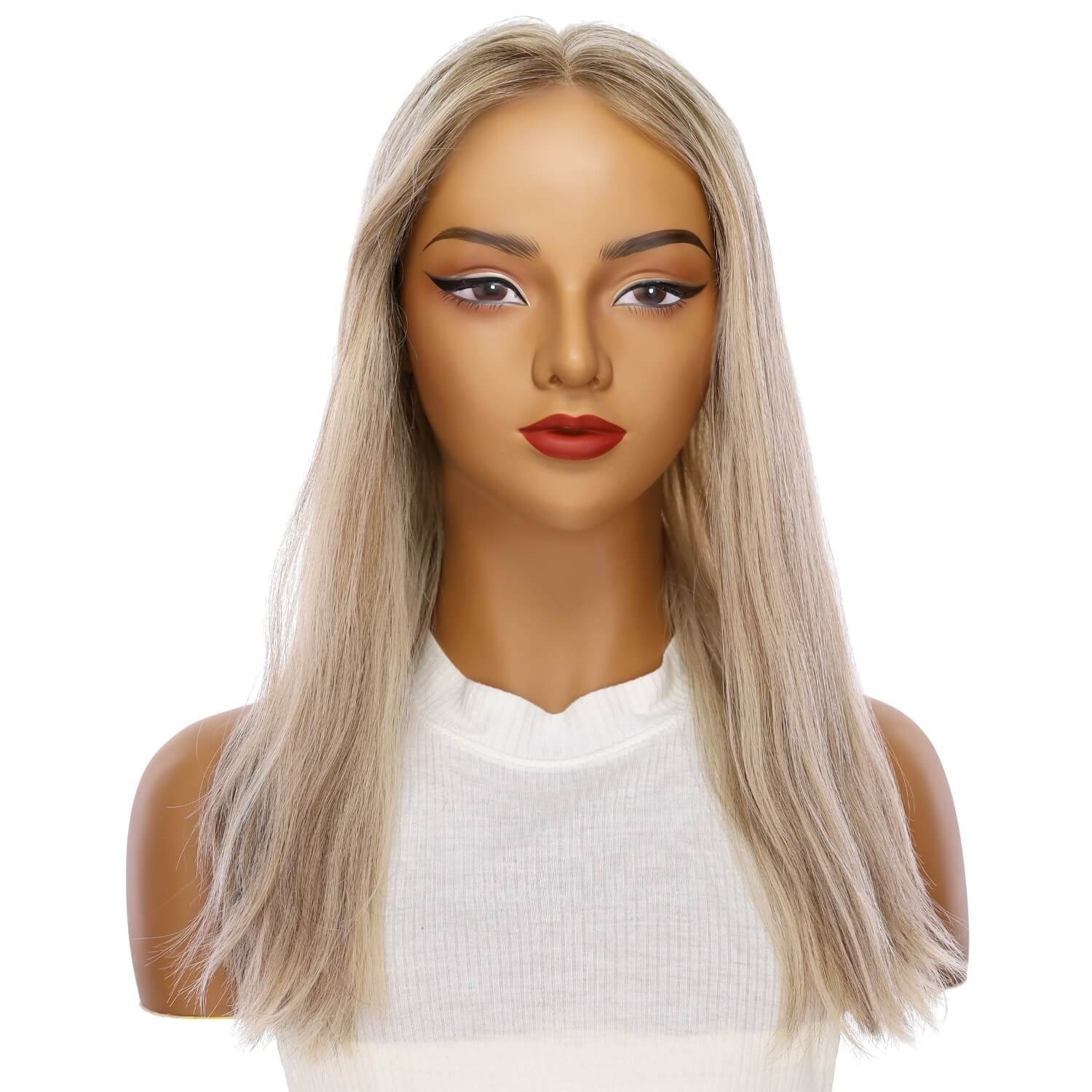 20" Divine Lace Top Wig Icy Blonde w/ Lowlights Wavy - Image 2