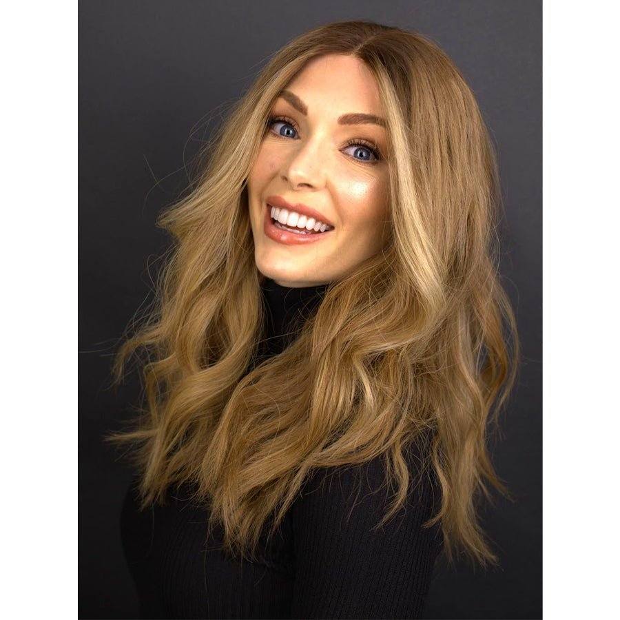 20" Divine Lace Top Wig Light Brown Babylight w/ Partial Rooting and Money Pieces - Image 3