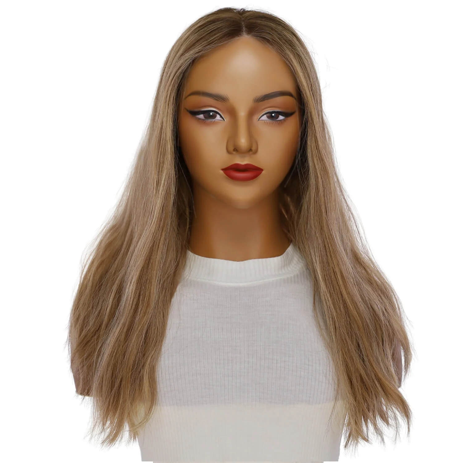 20" Divine Lace Top Wig Medium Blonde w/ Highlights Wavy - Image 2