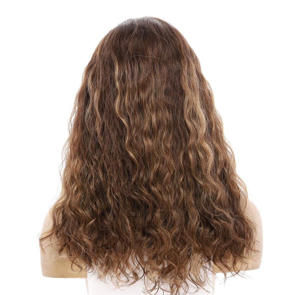 20" Divine Lace Top Wig Medium Brown Balayage Wavy - Image 3