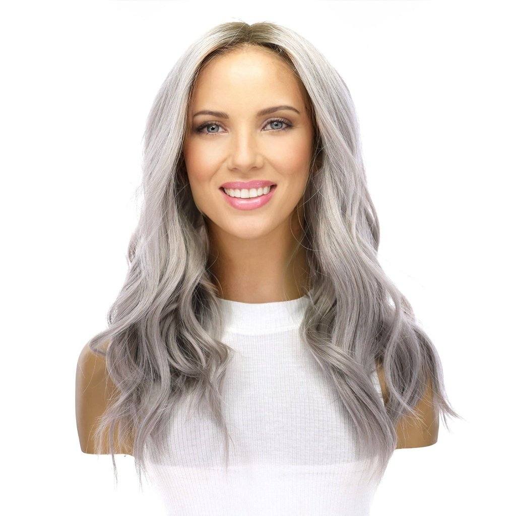 20" Divine Lace Top Wig Silver Smoke Grey - Image 3