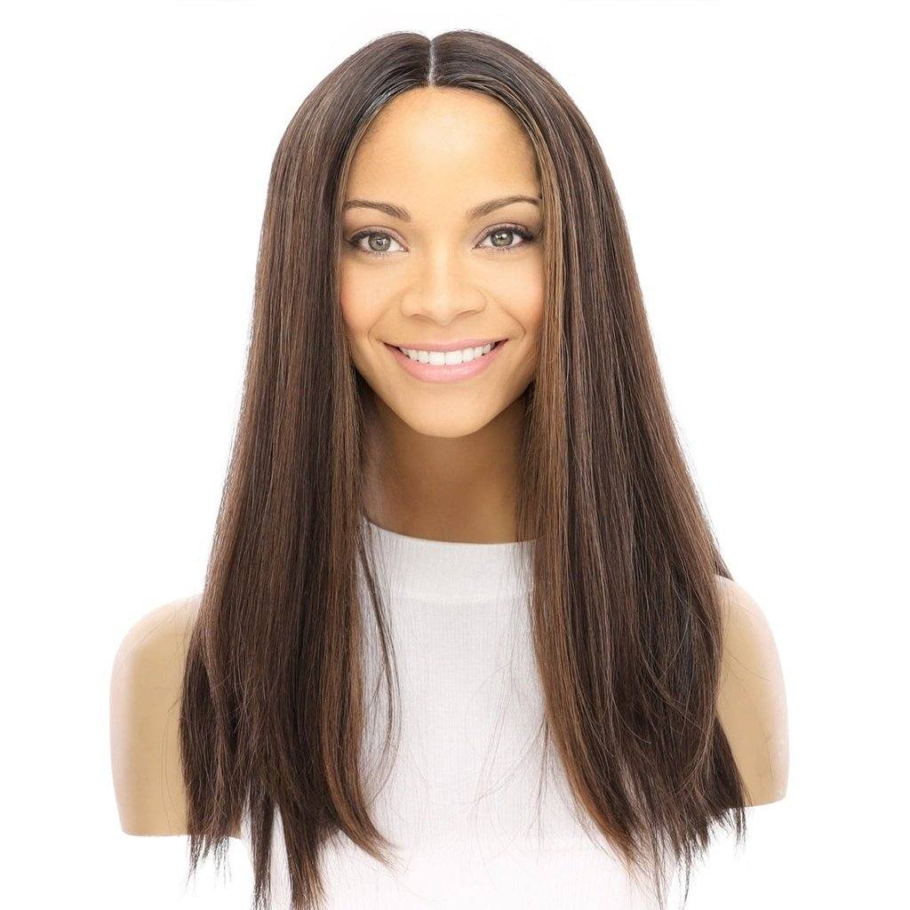 20" Divine Lace Top Wig Soft Black w/ Highlights - Image 2