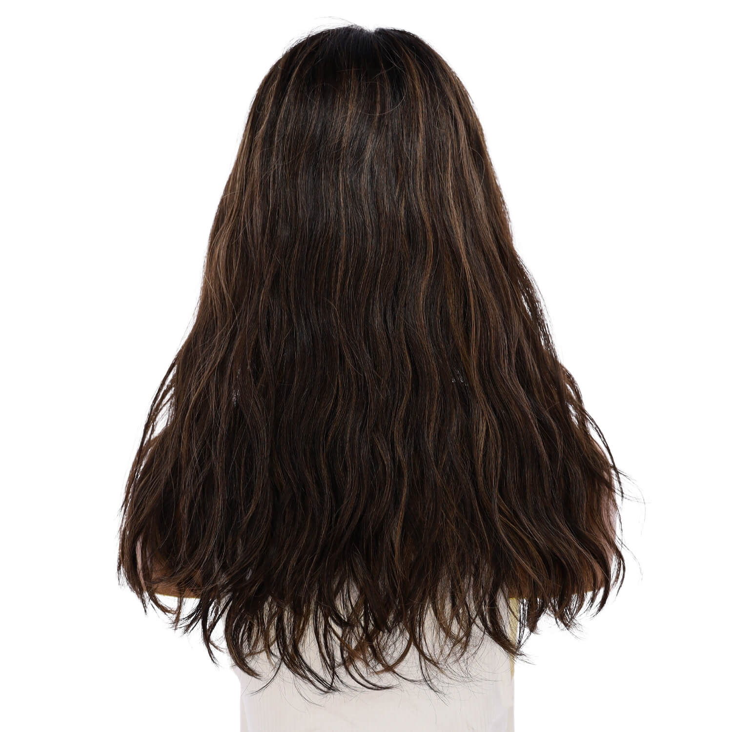 20" Divine Lace Top Wig Soft Black w/ Highlights Wavy - Image 3