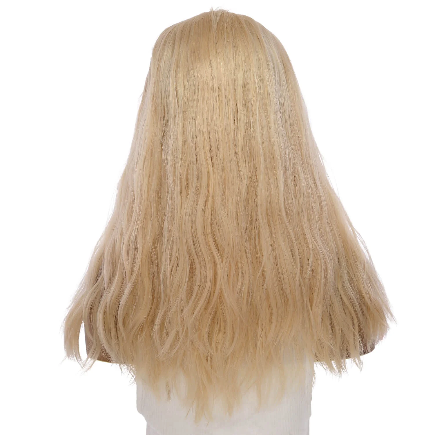 20" Divine Lace Top Wig Warm Platinum Blonde w/ No Rooting Wavy - Image 3