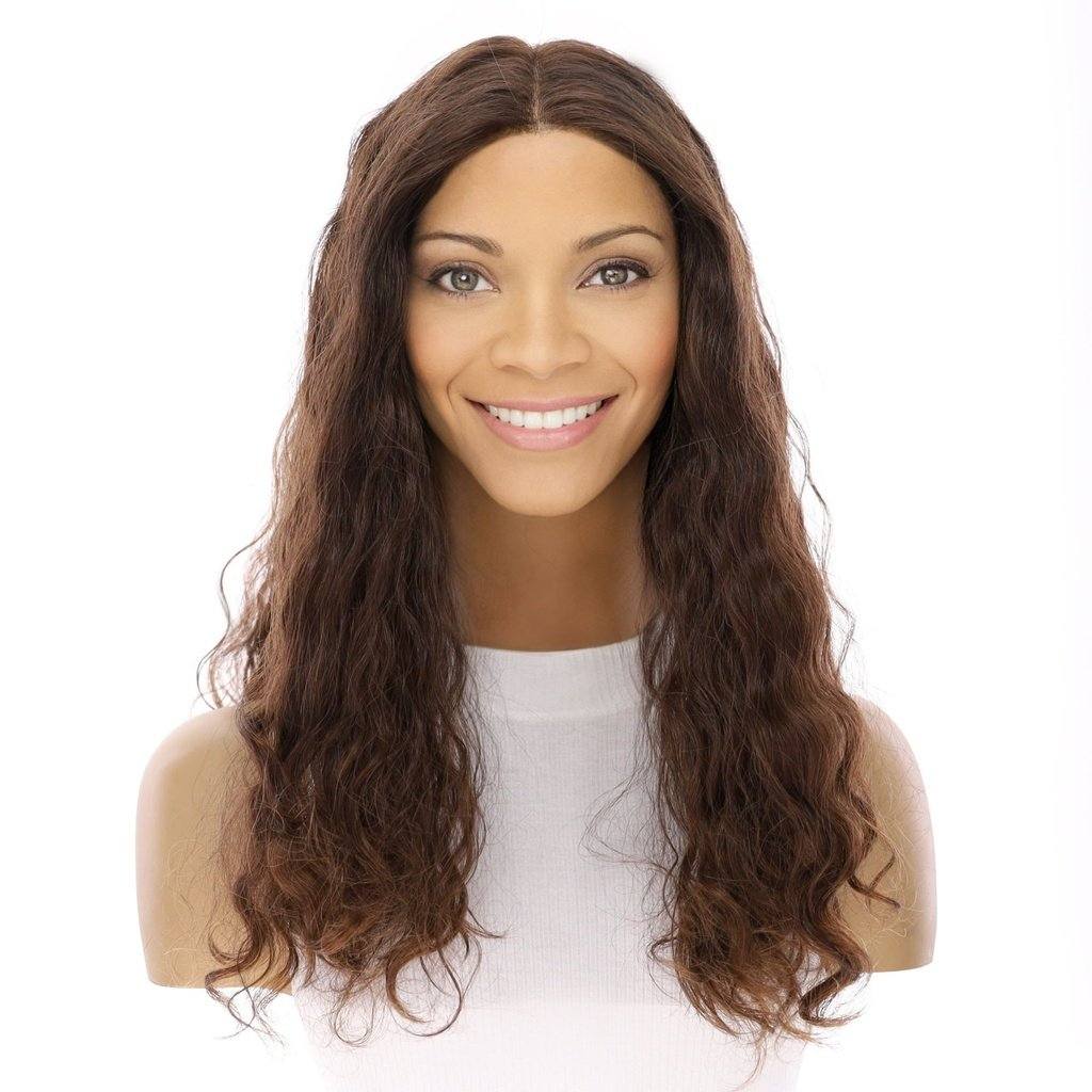 20" Divine Luxe Lace Top Wig #5 Warm Dark Brown Wavy - Image 2