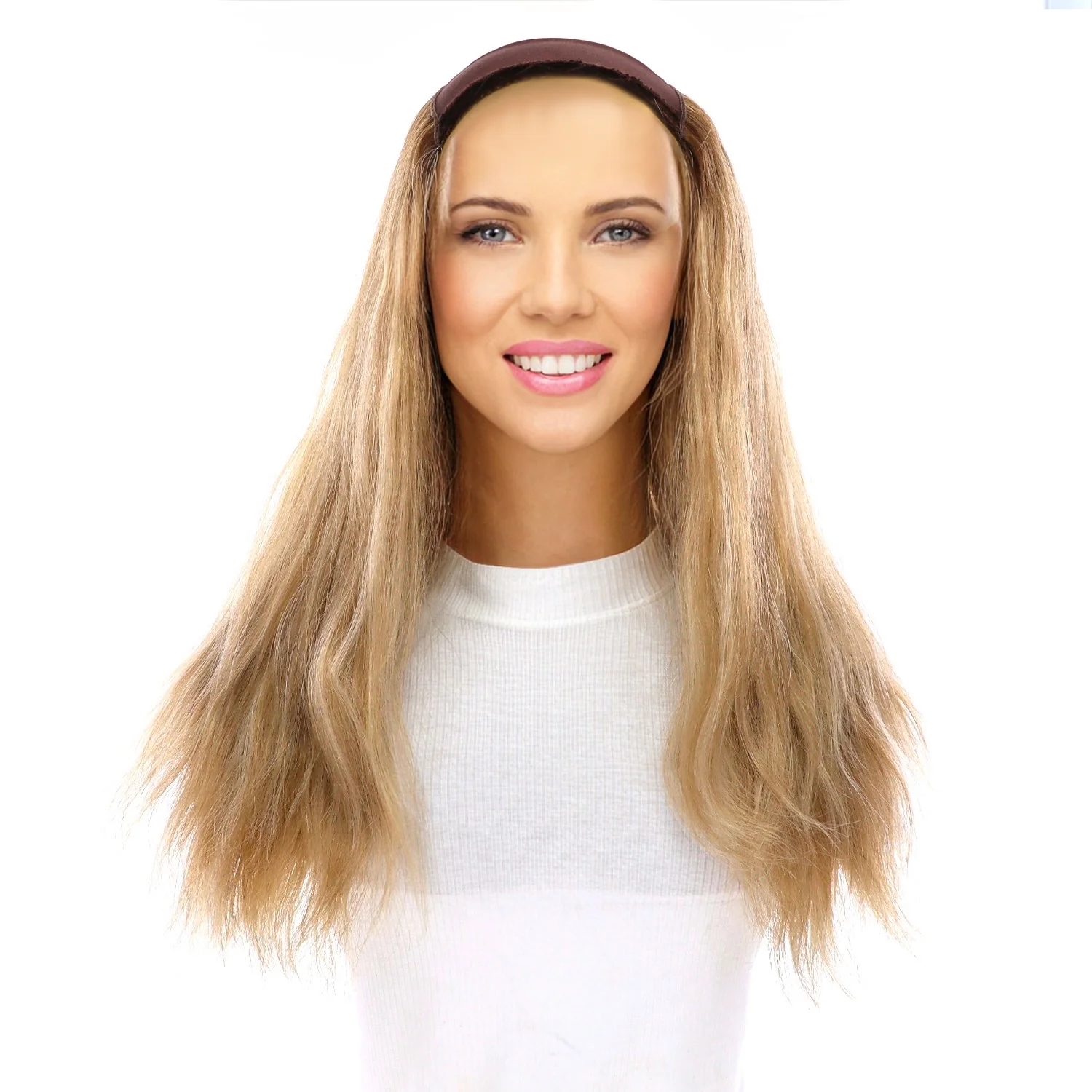 20" HatFall Wig Ash Blonde Wavy - Image 2