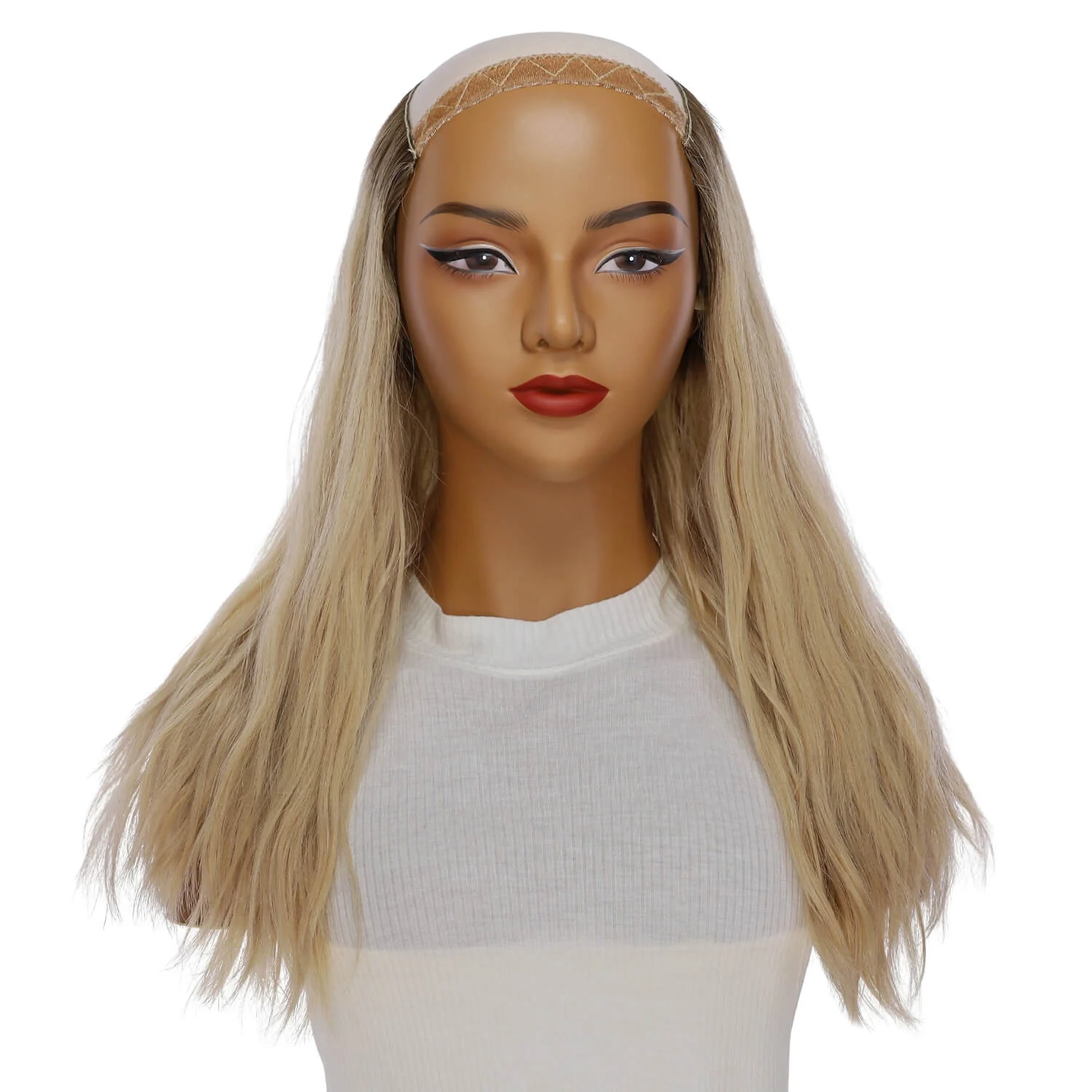 20" HatFall Wig Beige Blonde Wavy - Image 2