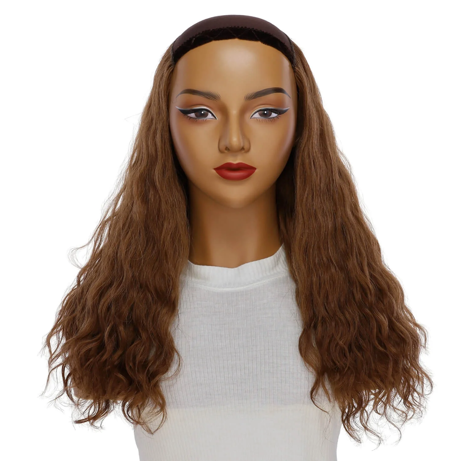 20" HatFall Wig Copper Wavy - Image 2
