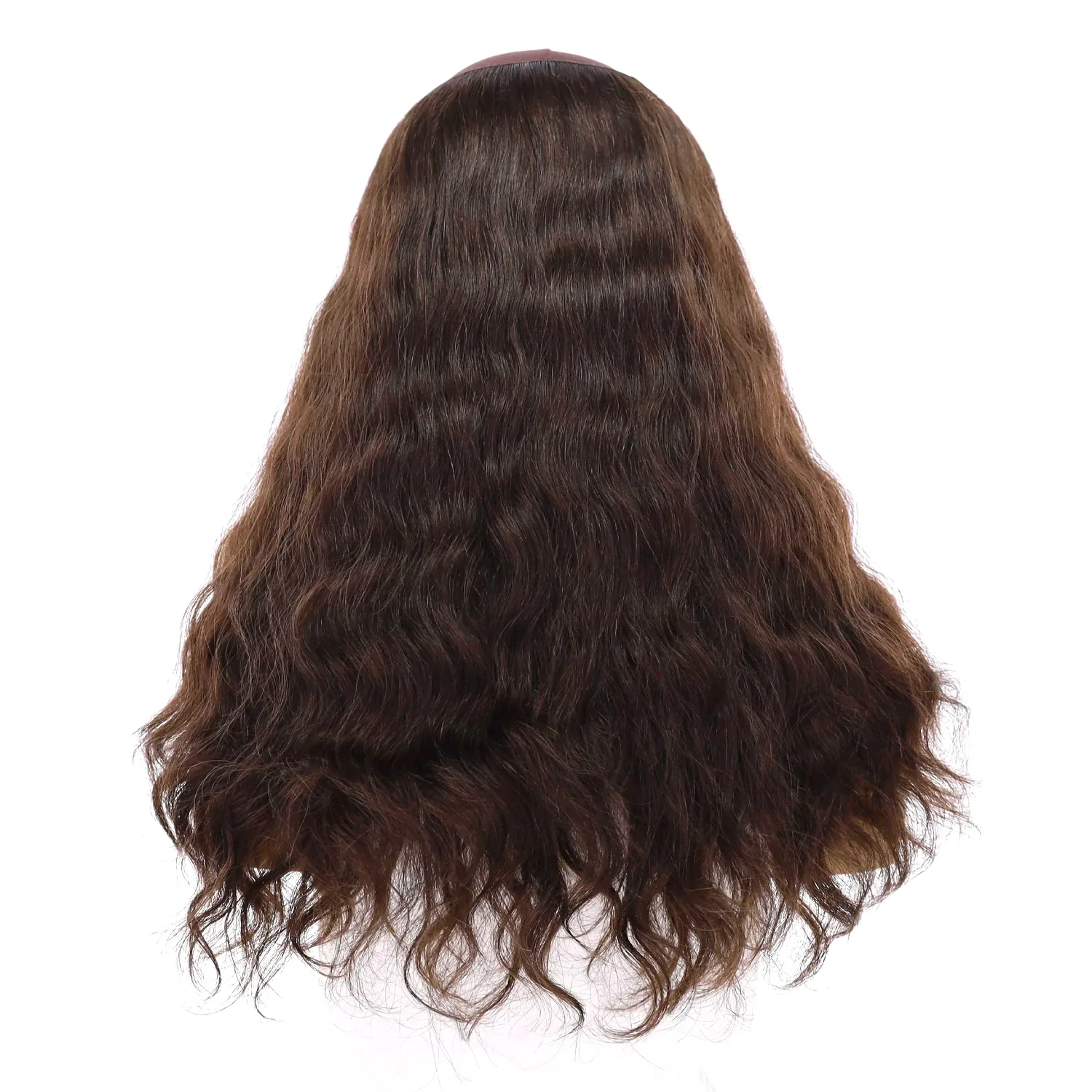 20" HatFall Wig Dark Brown Wavy - Image 3