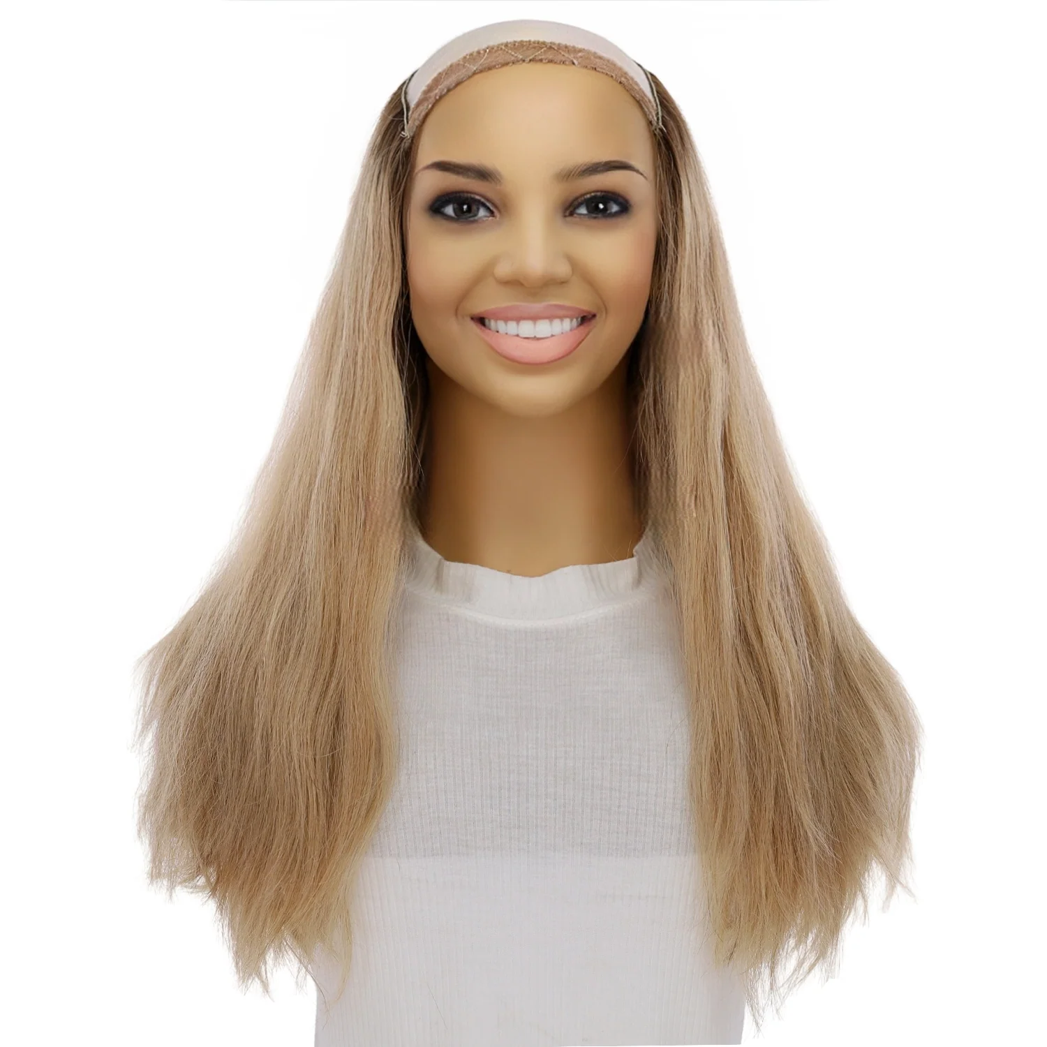 20" HatFall Wig Golden Blonde Wavy - Image 2