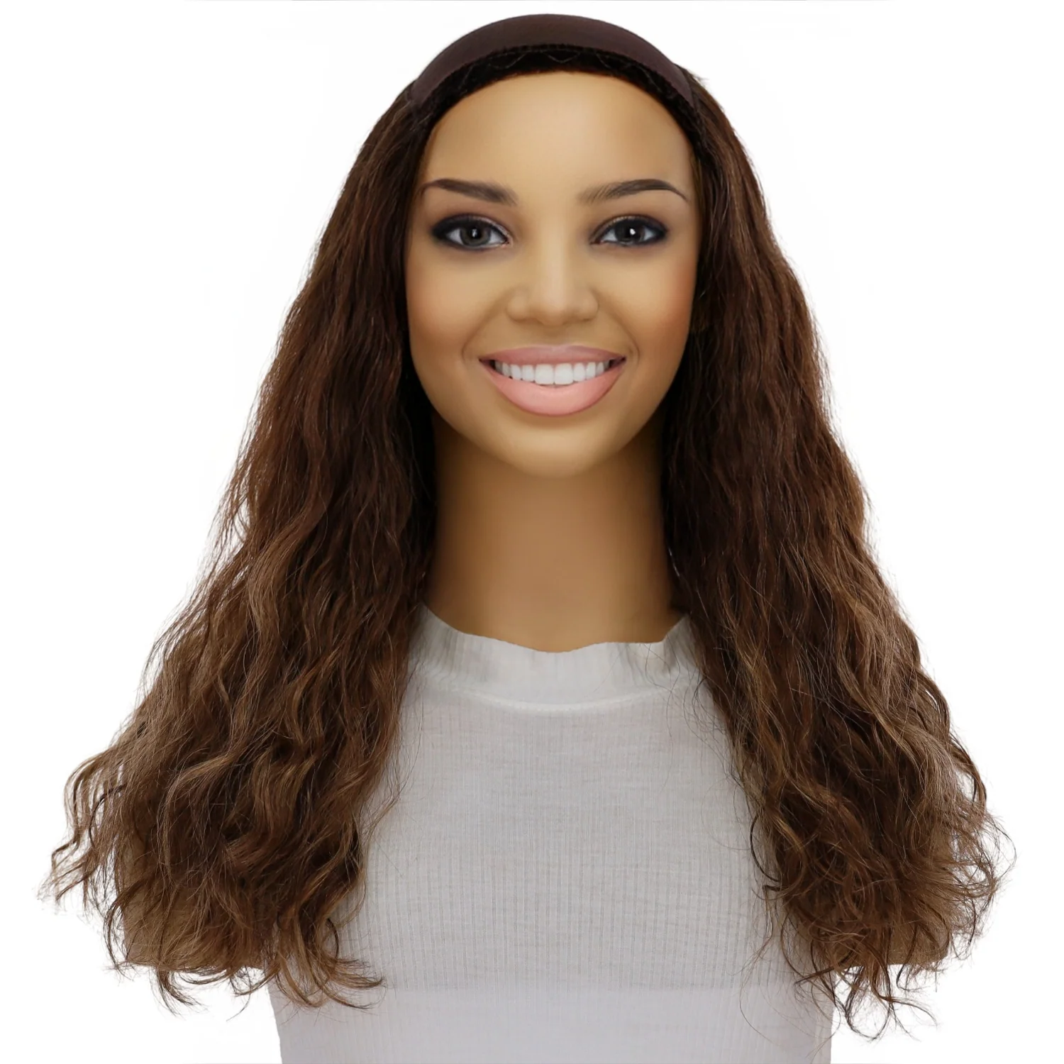 20" HatFall Wig Medium Brown Babylight Wavy - Image 2