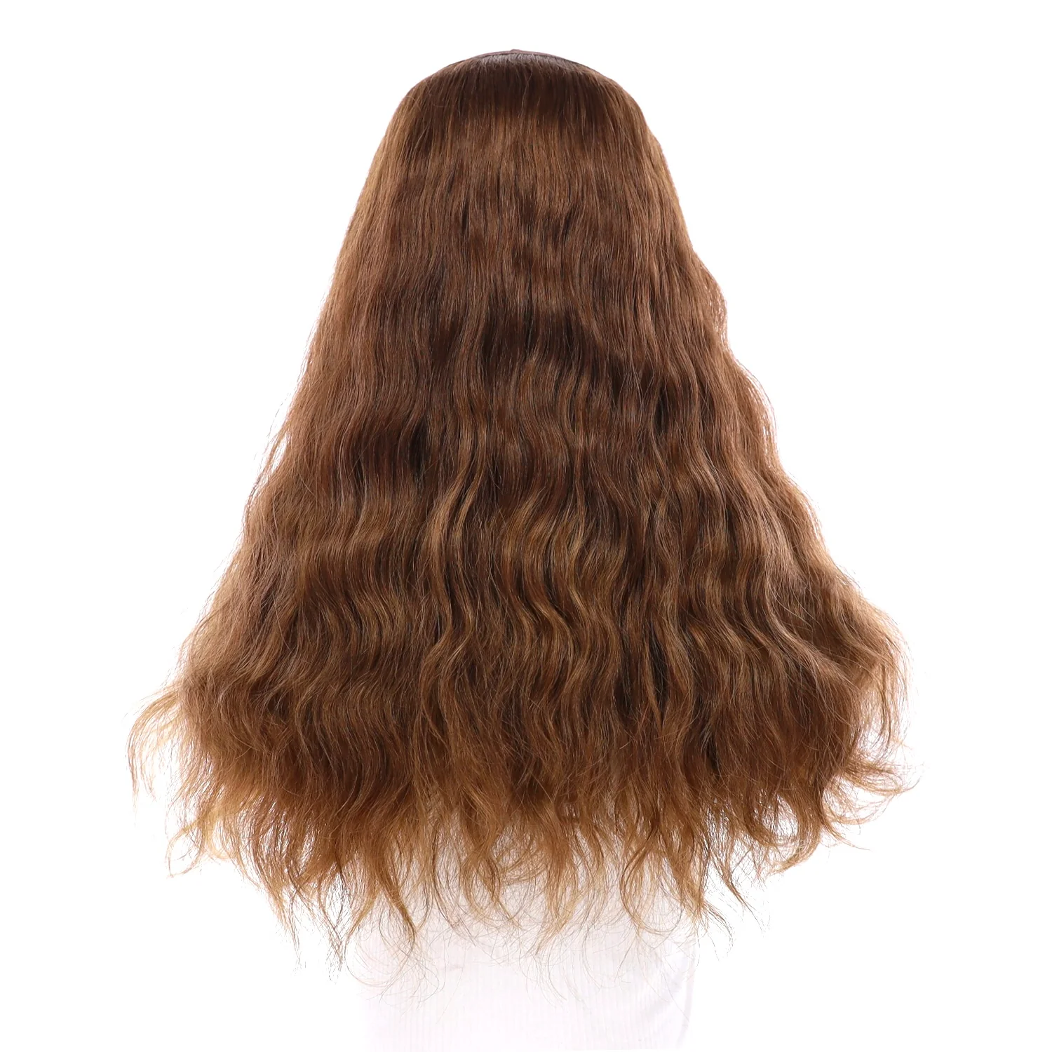 20" HatFall Wig Medium Brown Balayage Wavy - Image 3