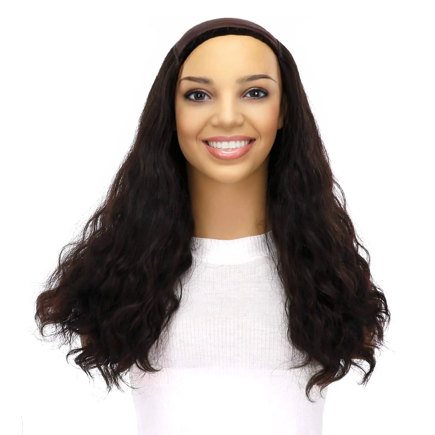 20" HatFall Wig Natural Black Wavy - Image 2
