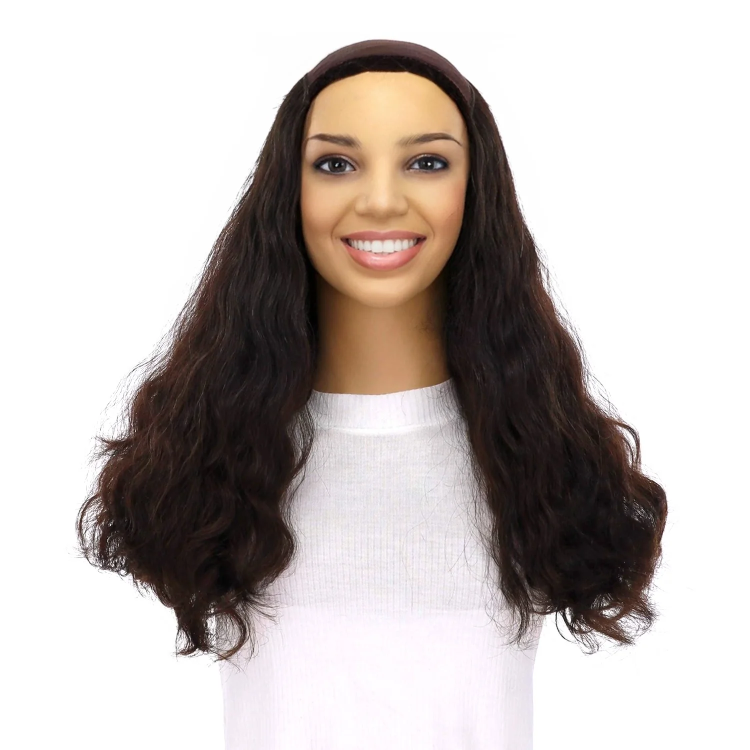 20" HatFall Wig Soft Black Wavy - Image 2