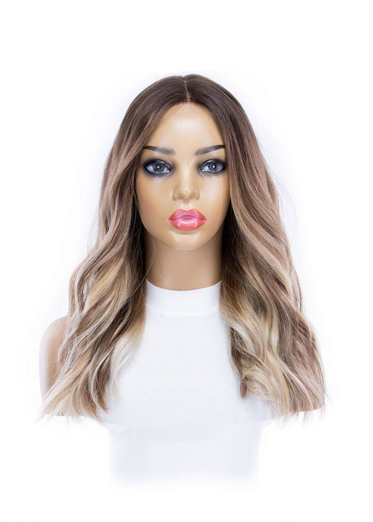 20" Divine Luxe Lace Top Wig #Light Brown w/ Blonde Balayage - Image 6