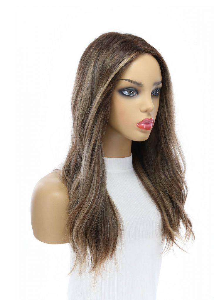 20" Divine Luxe Lace Top Wig #Dark Brown w/ Ash Balayage - Image 3