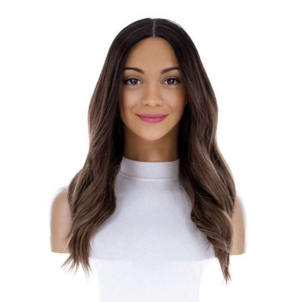 20" Divine Lace Top Wig Medium Brown Balayage - Image 3