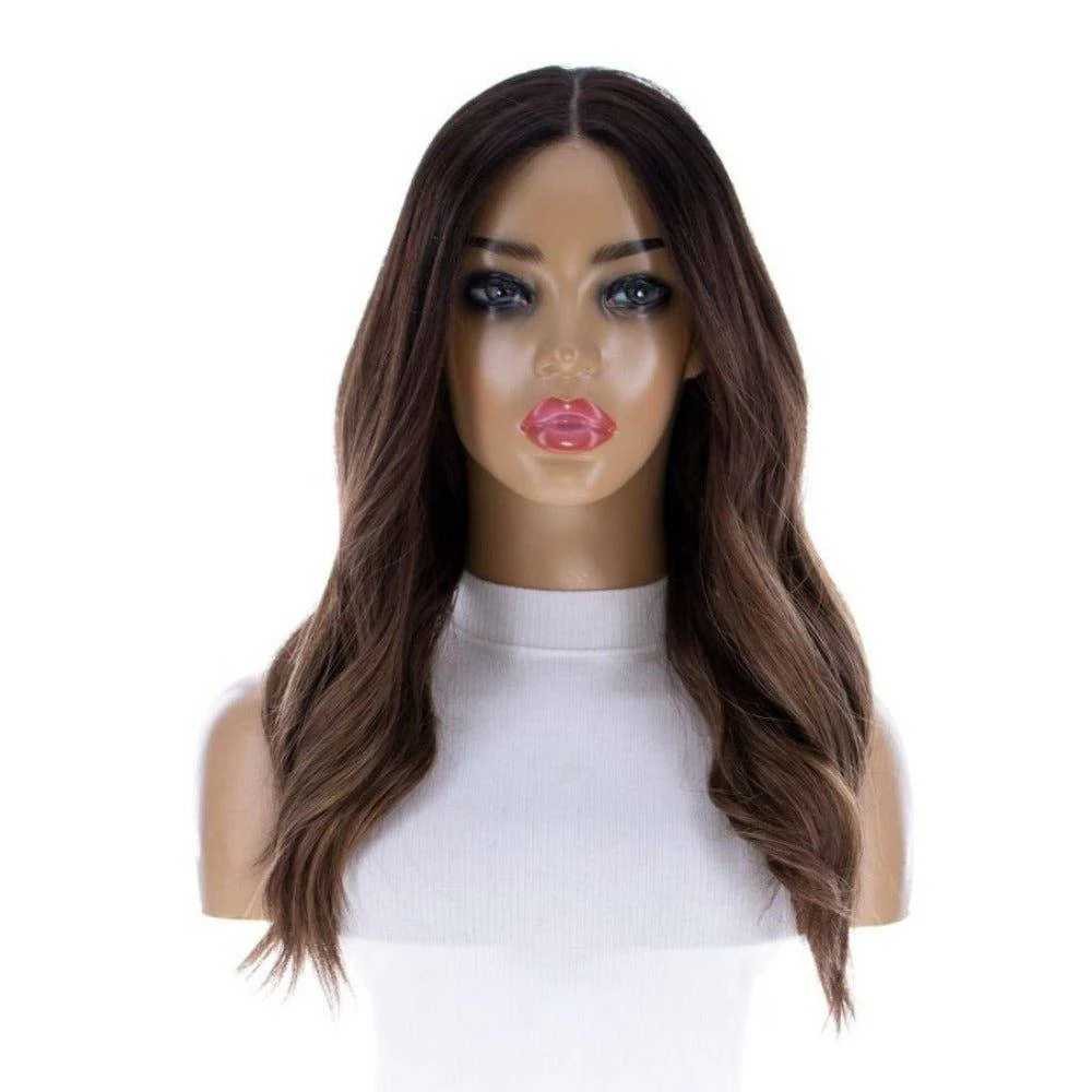20" Divine Lace Top Wig Medium Brown Balayage - Image 5