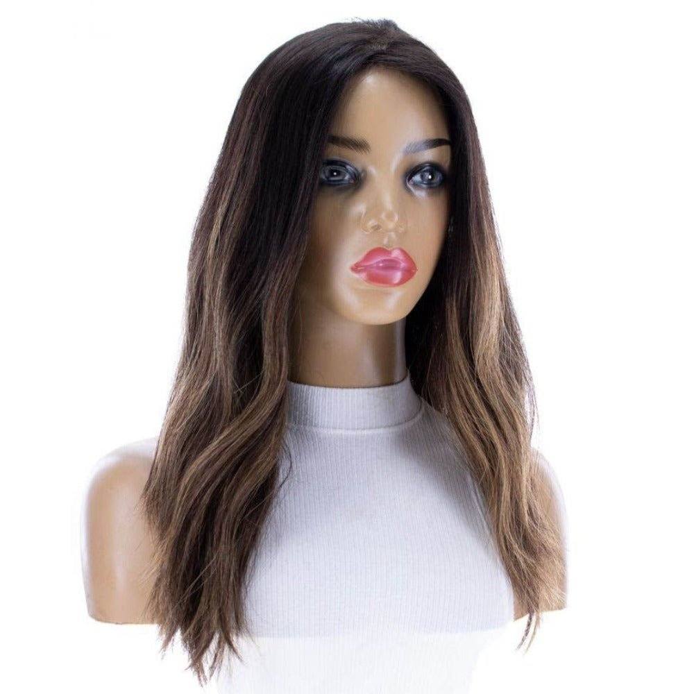 20" Princess Silk Top Wig Dark Brown Balayage - Image 3