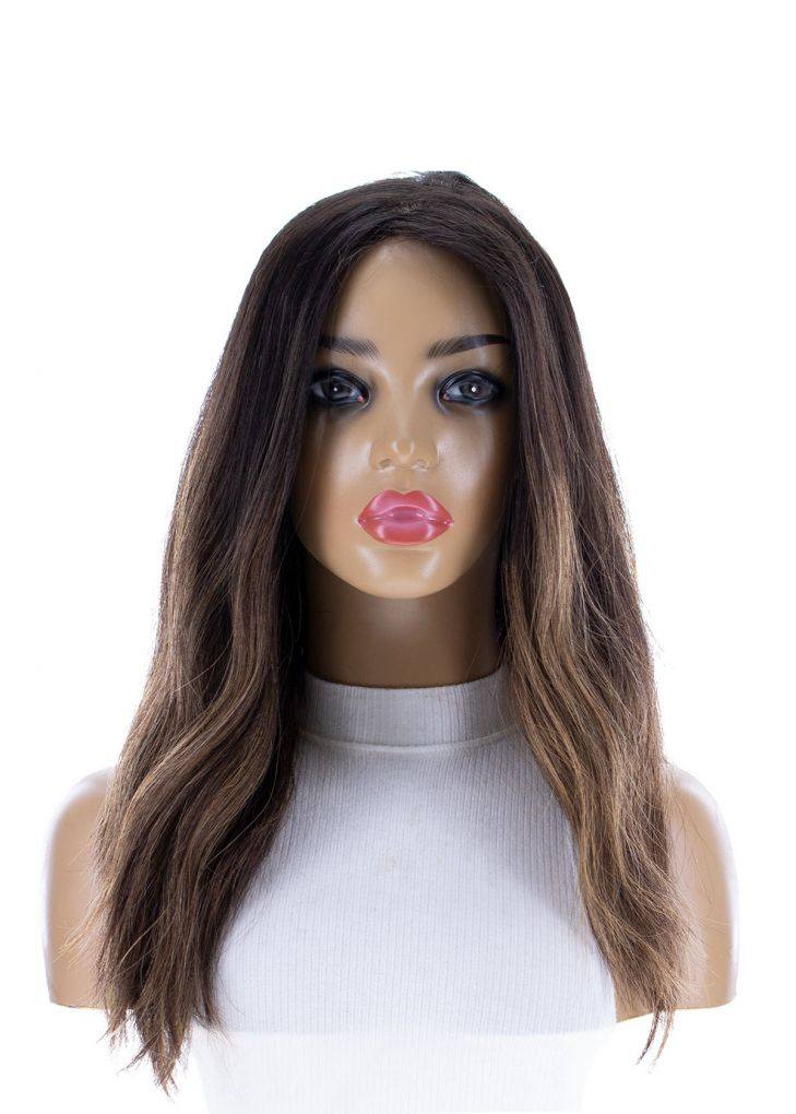 20" Princess Silk Top Wig Dark Brown Balayage - Image 4