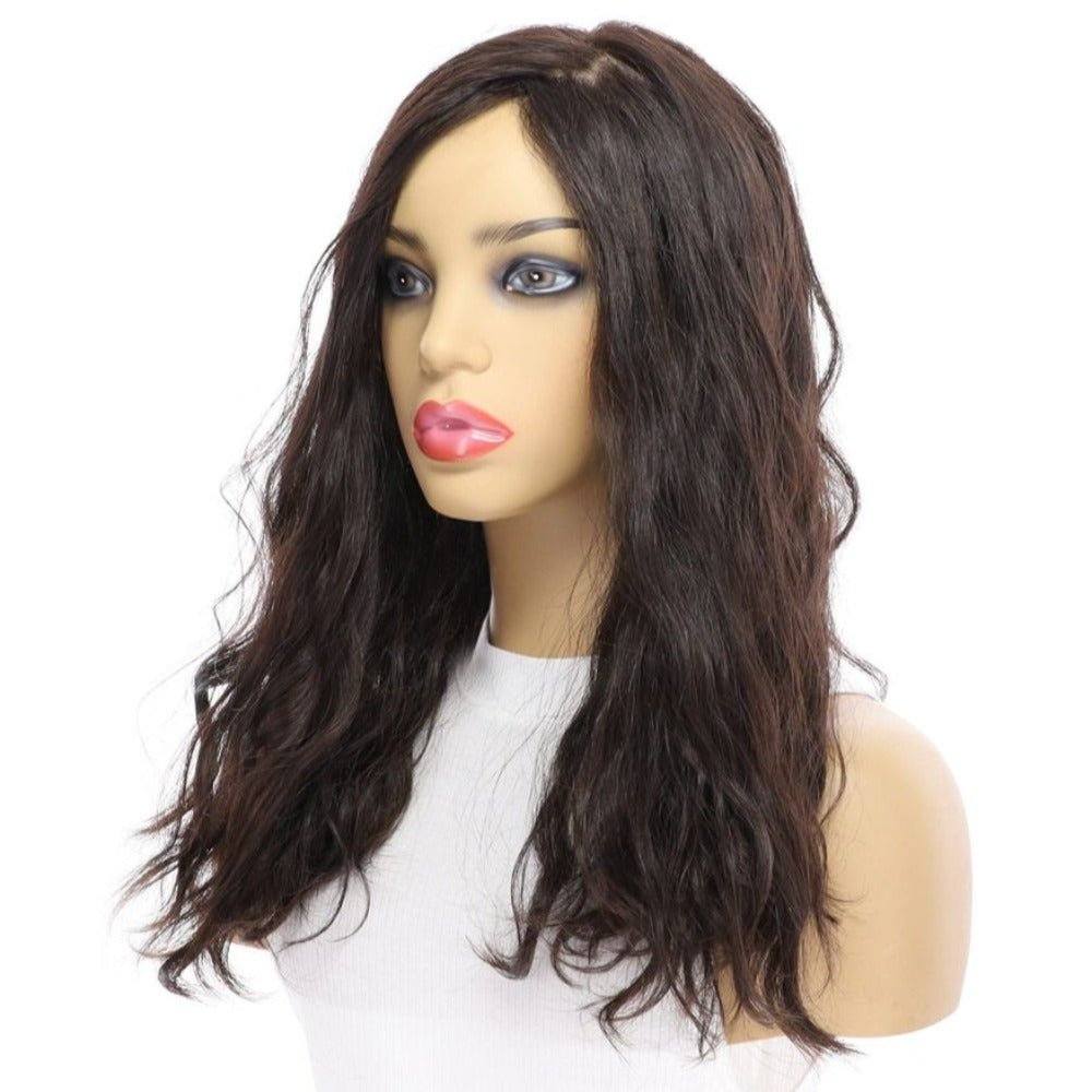 20" Princess Silk Top Wig Soft Black Wavy - Image 4