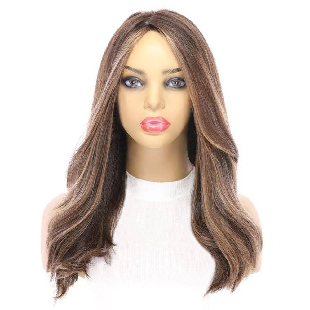 20" Luxe Silk Top Wig #Dark Brown w/ Honey Blonde Balayage - Image 4