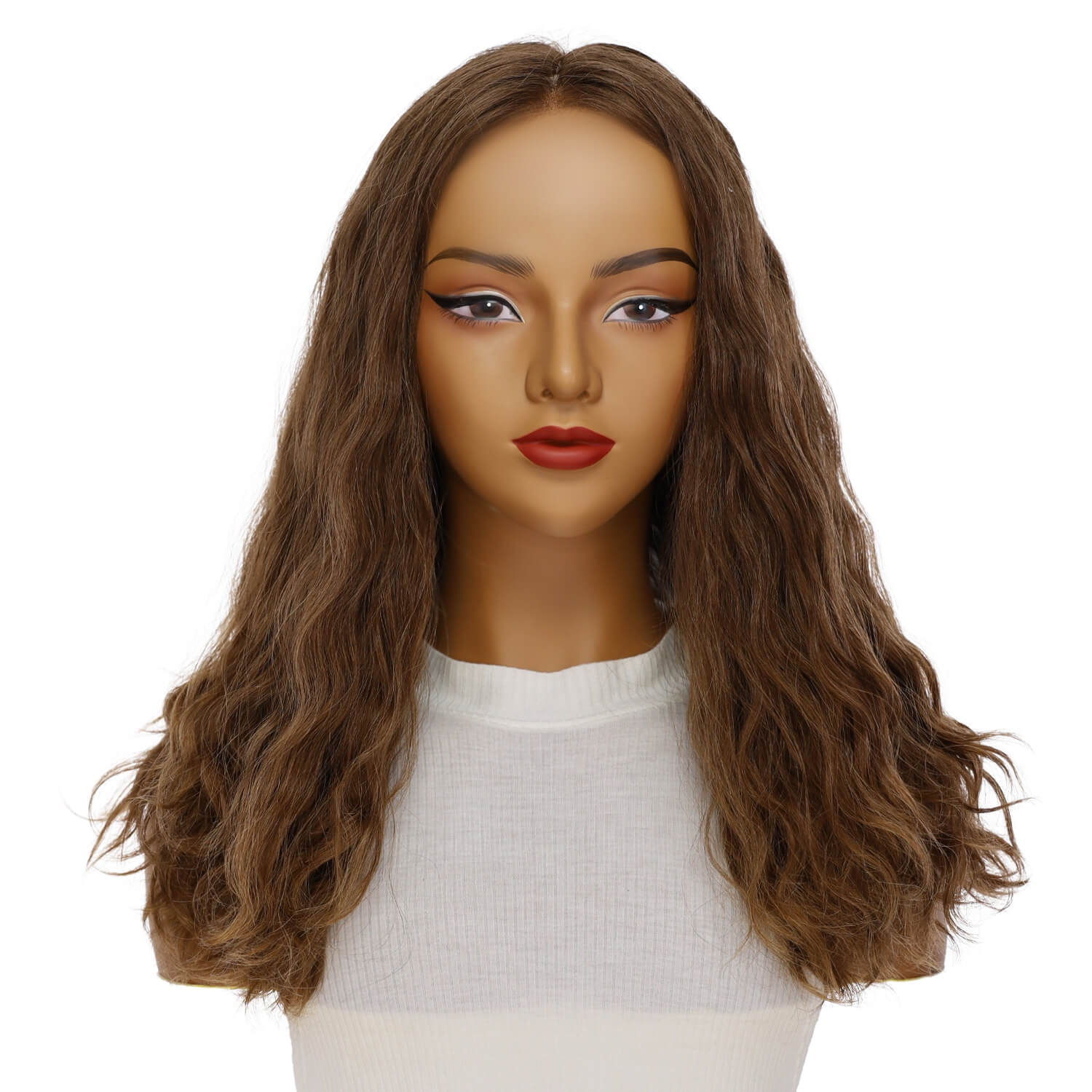 20" Luxe Silk Top Wig #10 Neutral Light Brown Wavy - Image 2