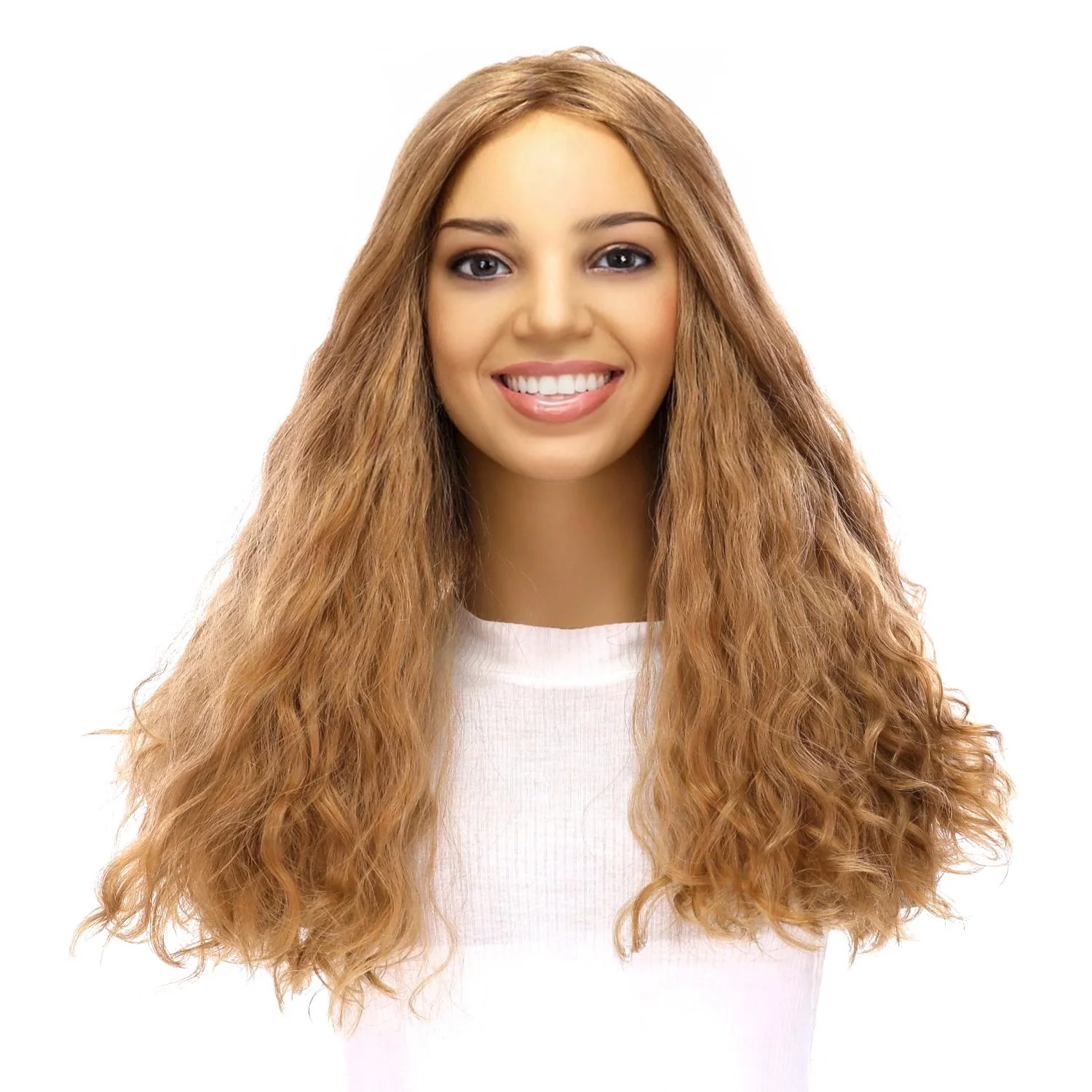 20" Luxe Silk Top Wig #16 Warm Dark Blonde Wavy - Image 2