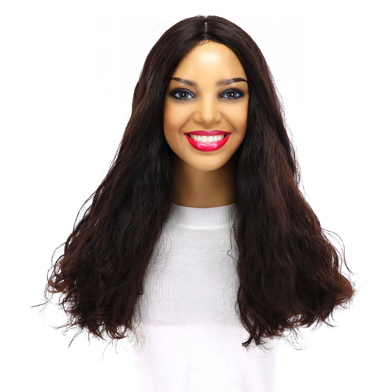 20" Luxe Silk Top Wig #1B Black Wavy - Image 2
