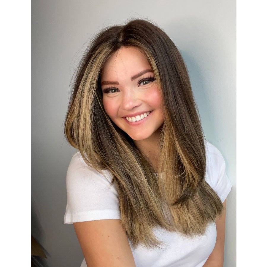 20" Luxe Silk Top Wig #4 Dark Brown w/ Balayage - Image 3
