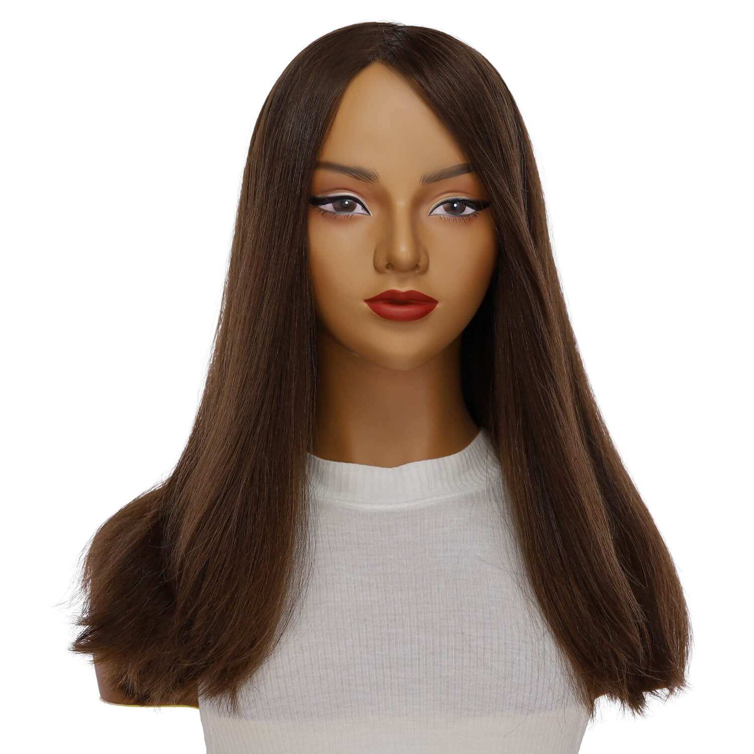 20" Luxe Silk Top Wig #8 Warm Medium Brown - Image 2