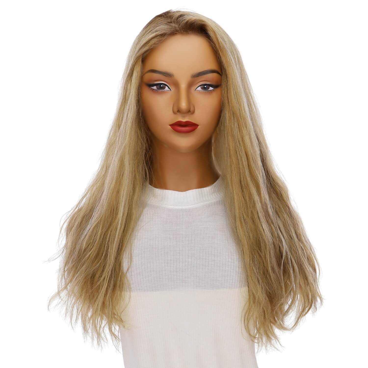 20" Onyx Silk Top Topper Ash Blonde Wavy - Image 2