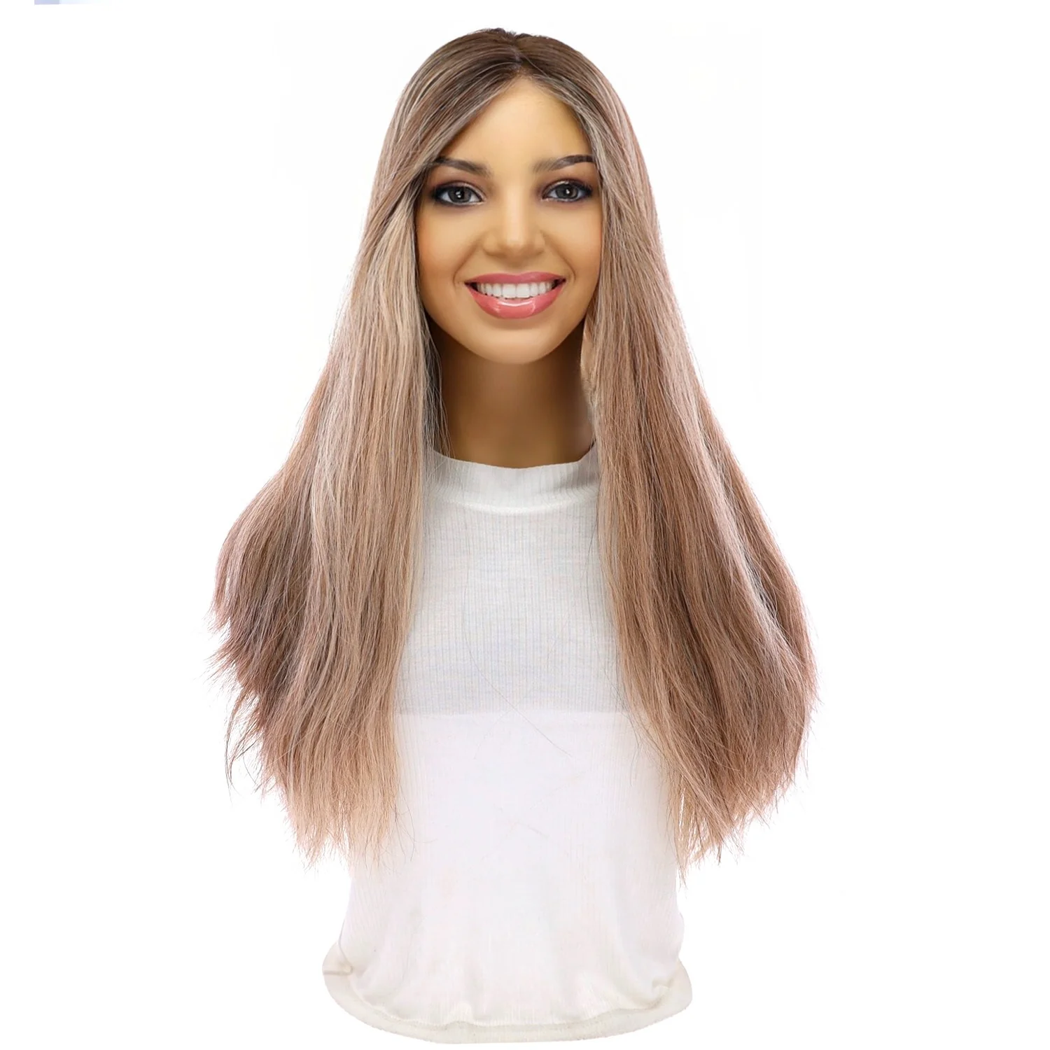 20" Onyx Silk Top Topper Ashy Blonde w/ Highlights Wavy - Image 2