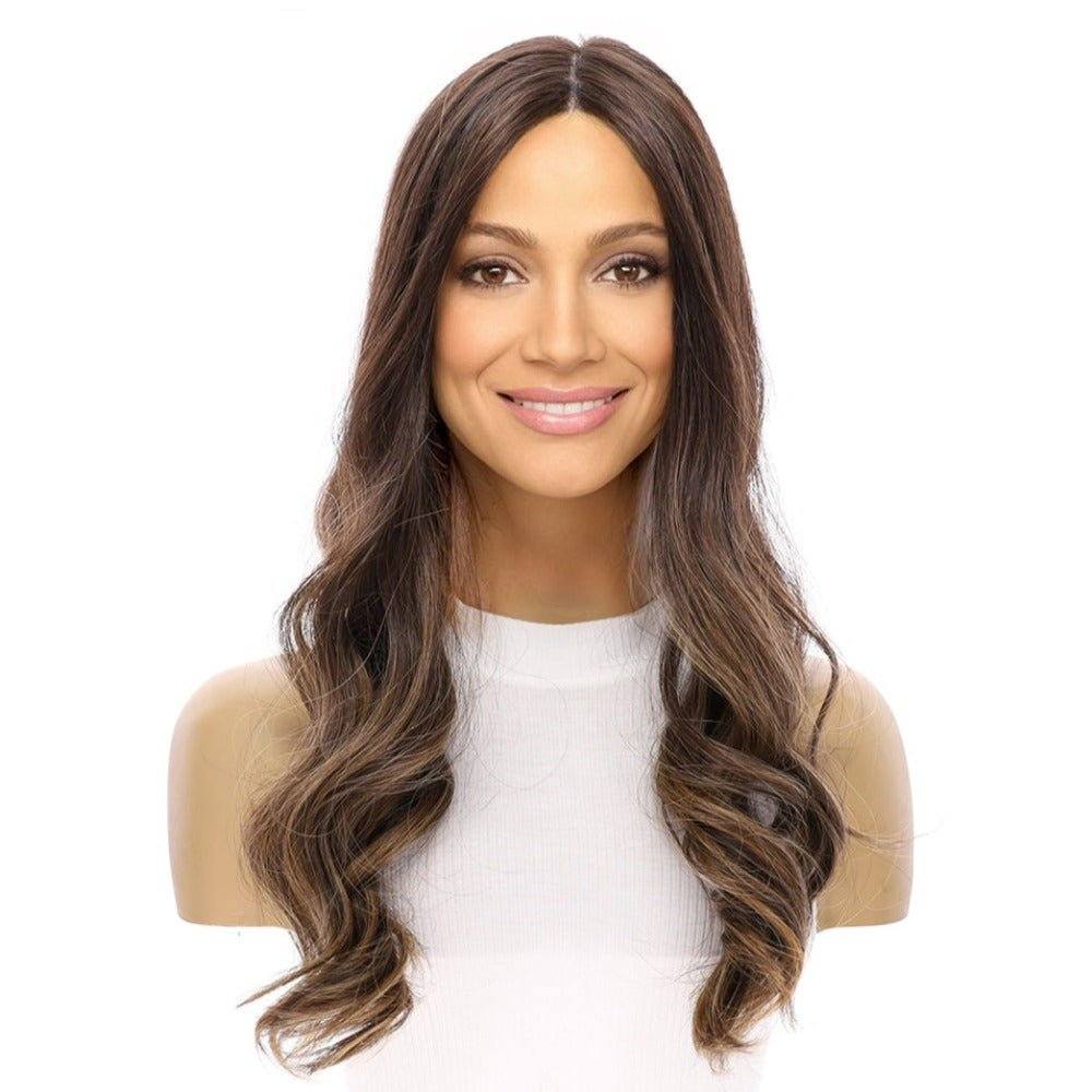 20" Onyx Silk Top Topper Dark Brown Balayage - Image 2