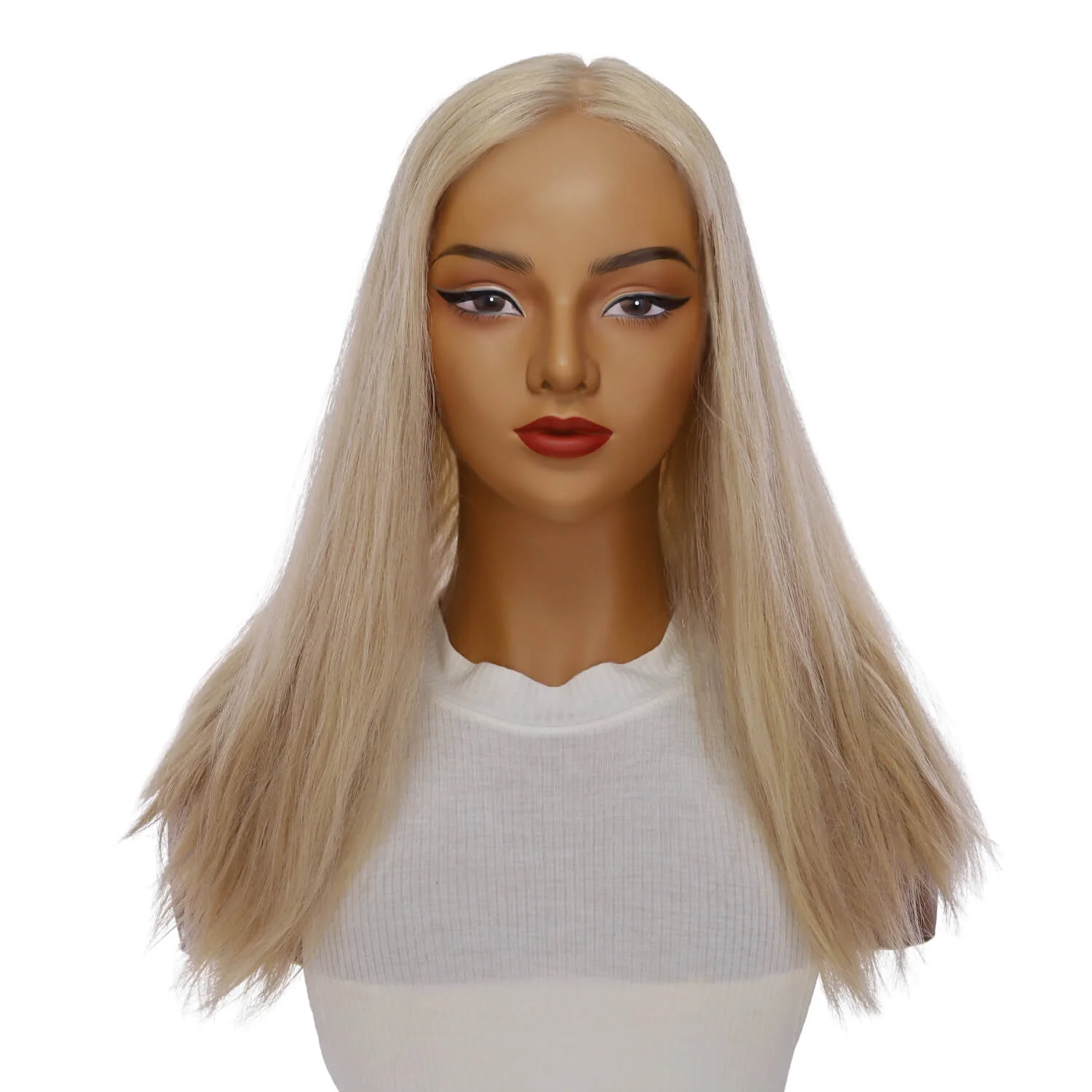 20" Princess Silk Top Wig Beige Blonde w/ No Rooting Wavy - Image 2