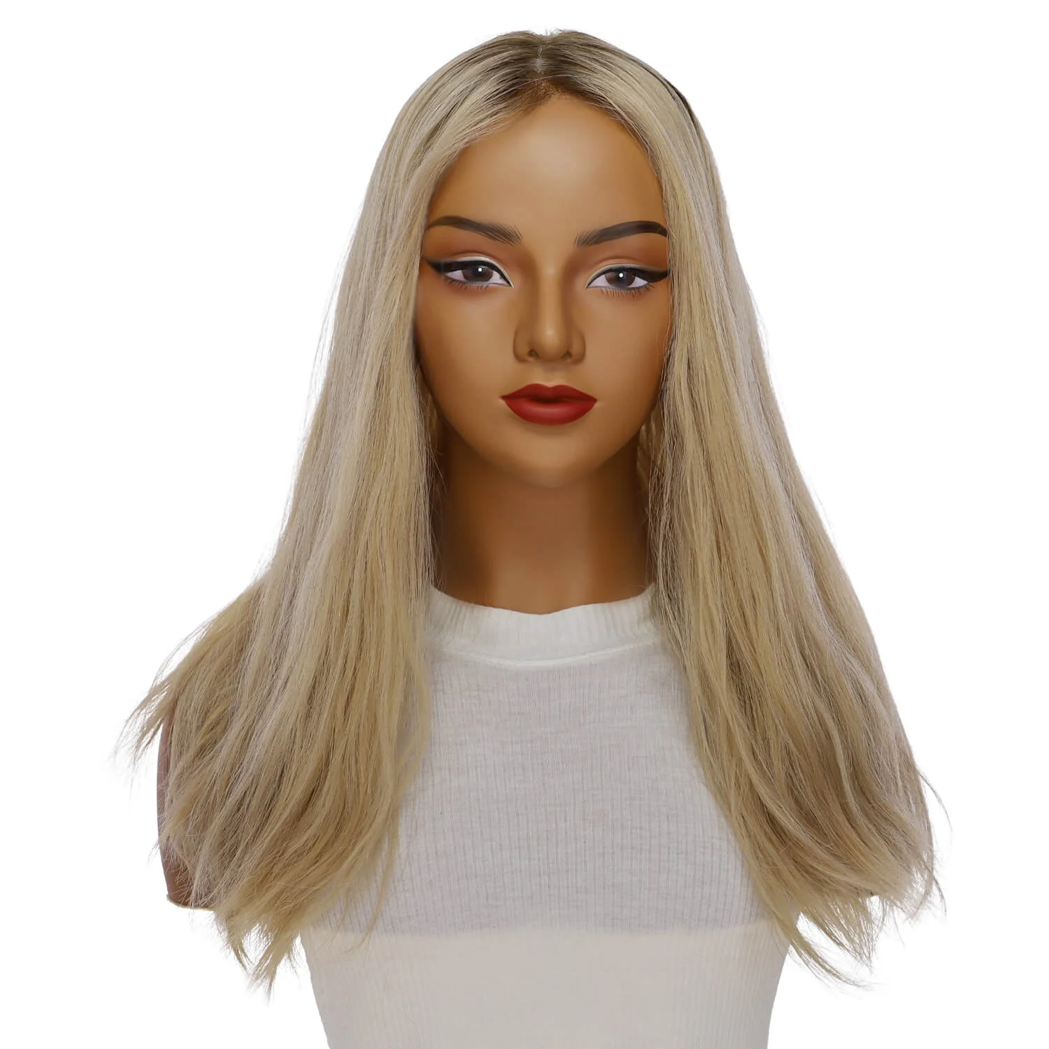 20" Princess Silk Top Wig Beige Blonde Wavy - Image 2