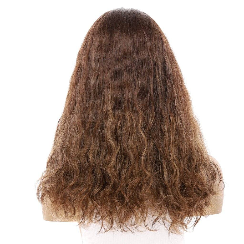 20" Princess Silk Top Wig Medium Brown Balayage Wavy - Image 3
